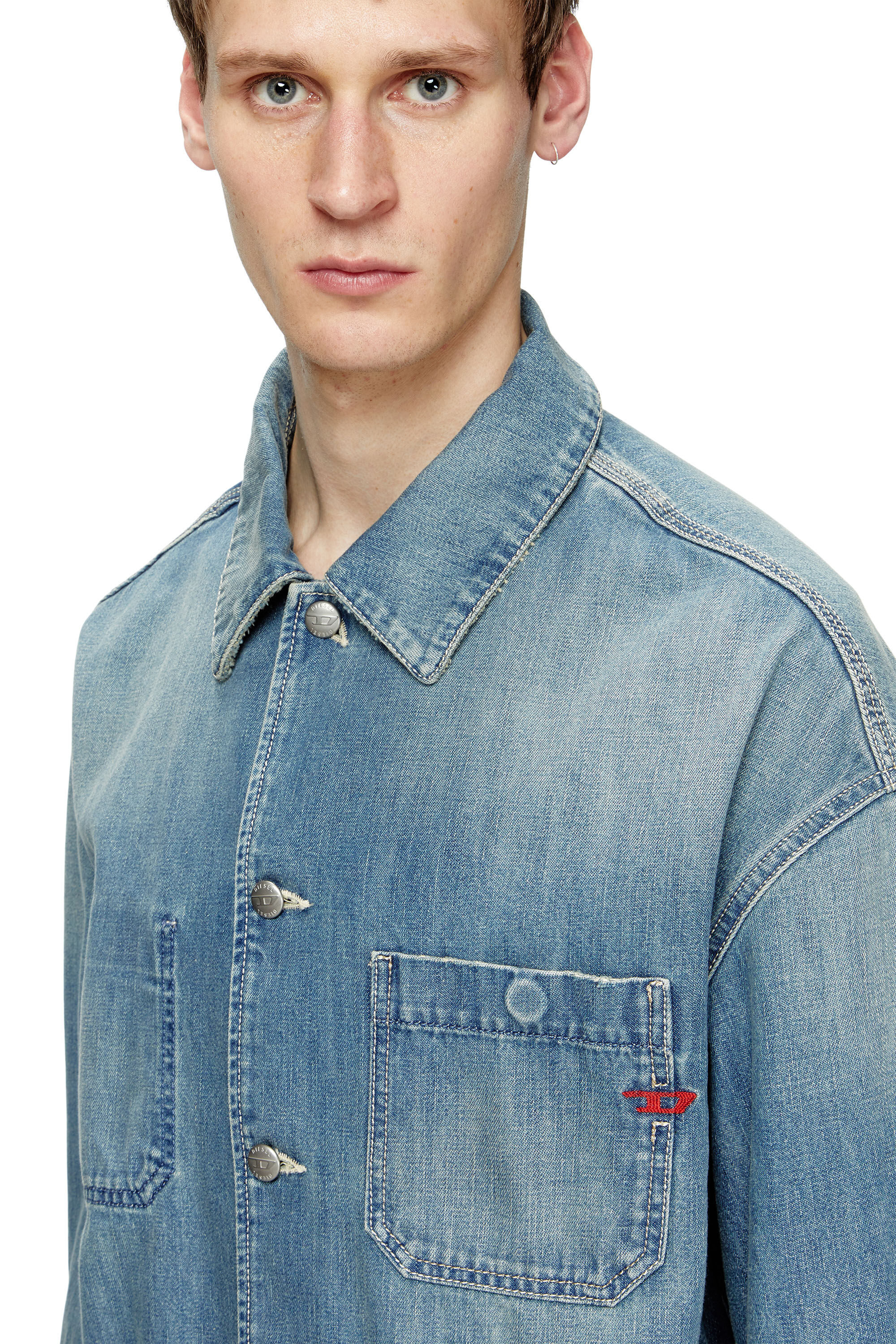 Diesel - D-STACK-U, Veste en denim de style utilitaire Mixte in Bleu - 5