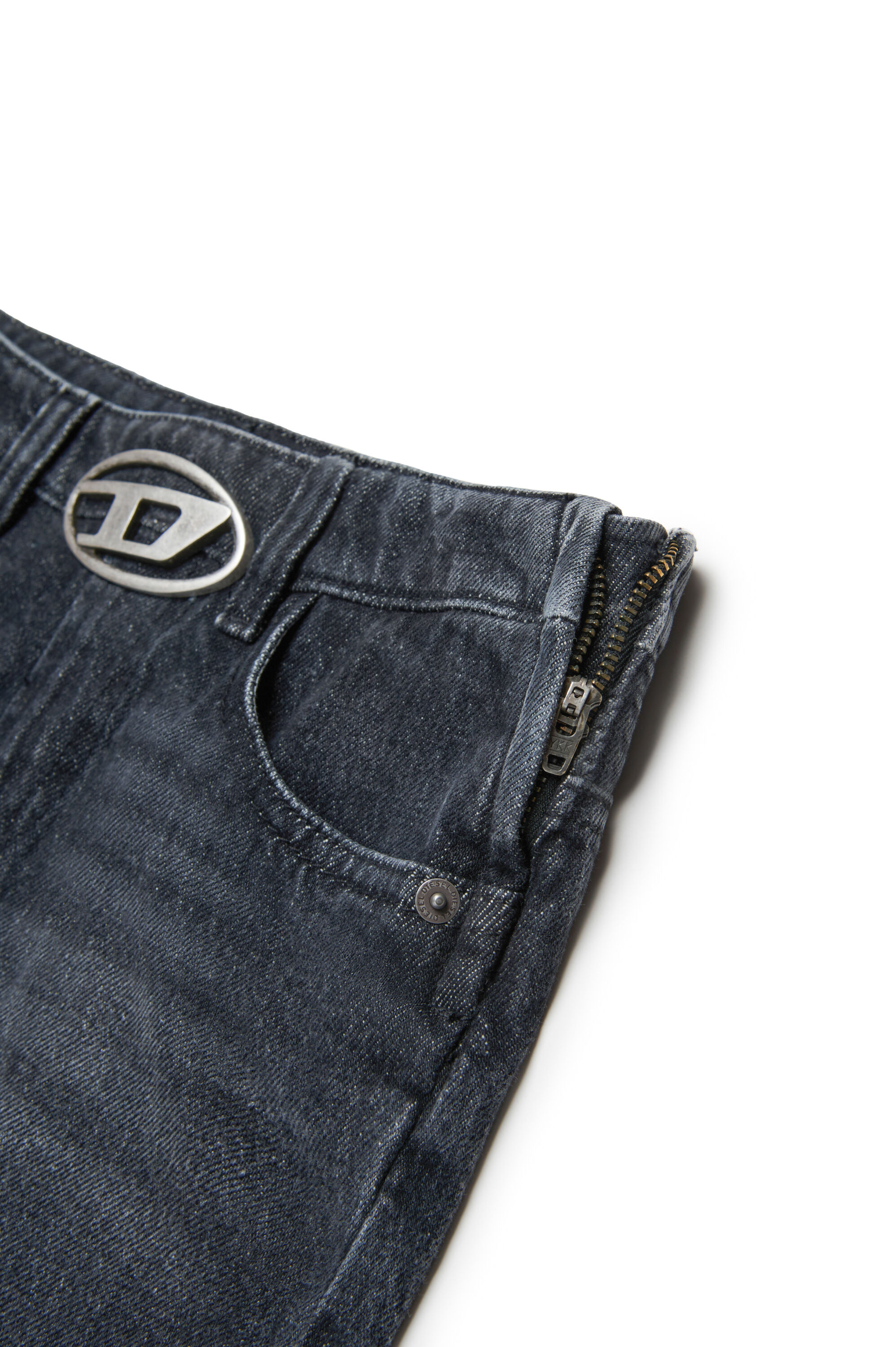 Diesel - GERON-S2-J, Minigonna in denim con dettaglio Oval D Donna in Nero - 4