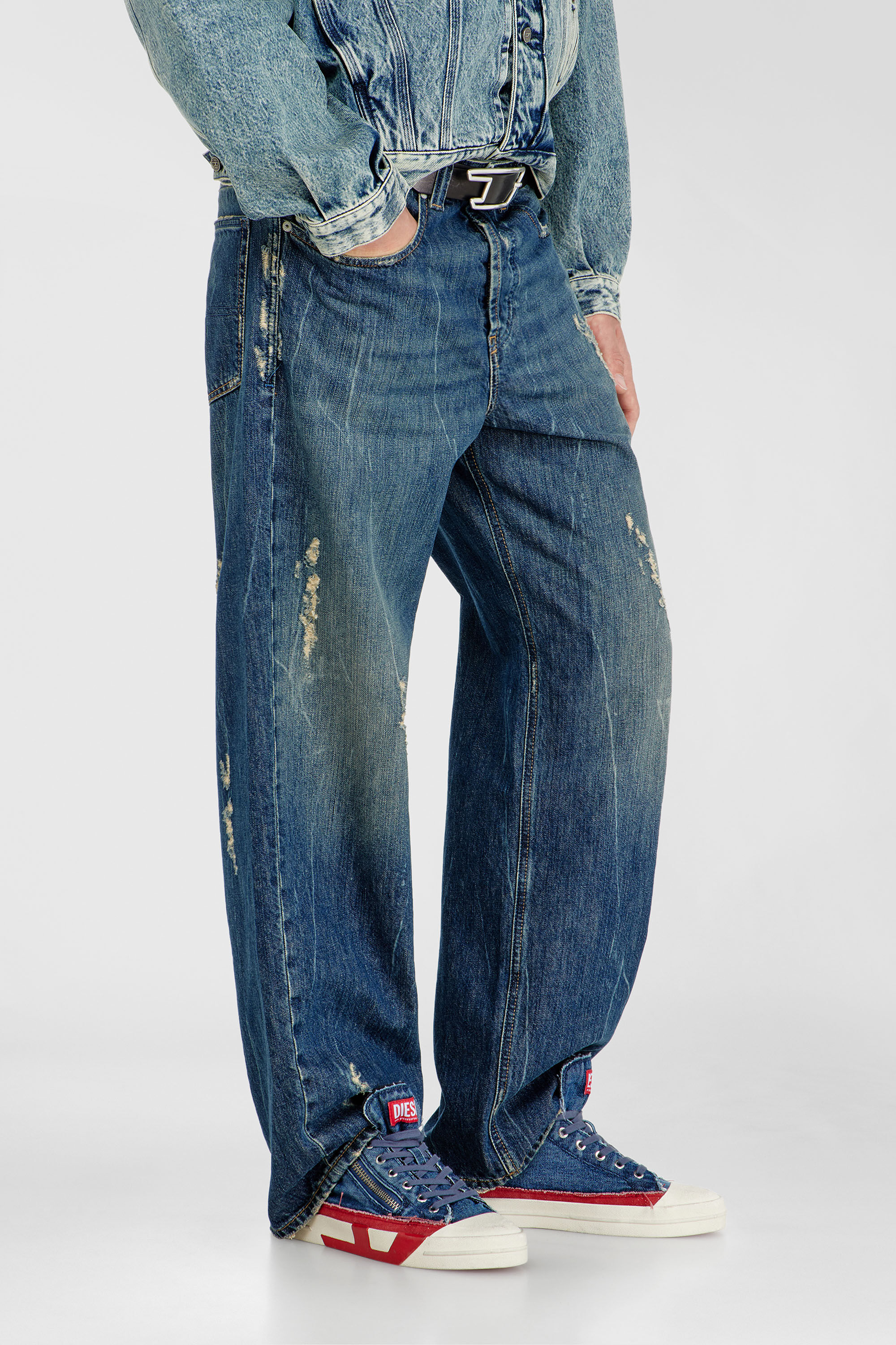 Diesel - Herren Relaxed Jeans 2001 D-Macro 09Q28, Mittelblau - 7