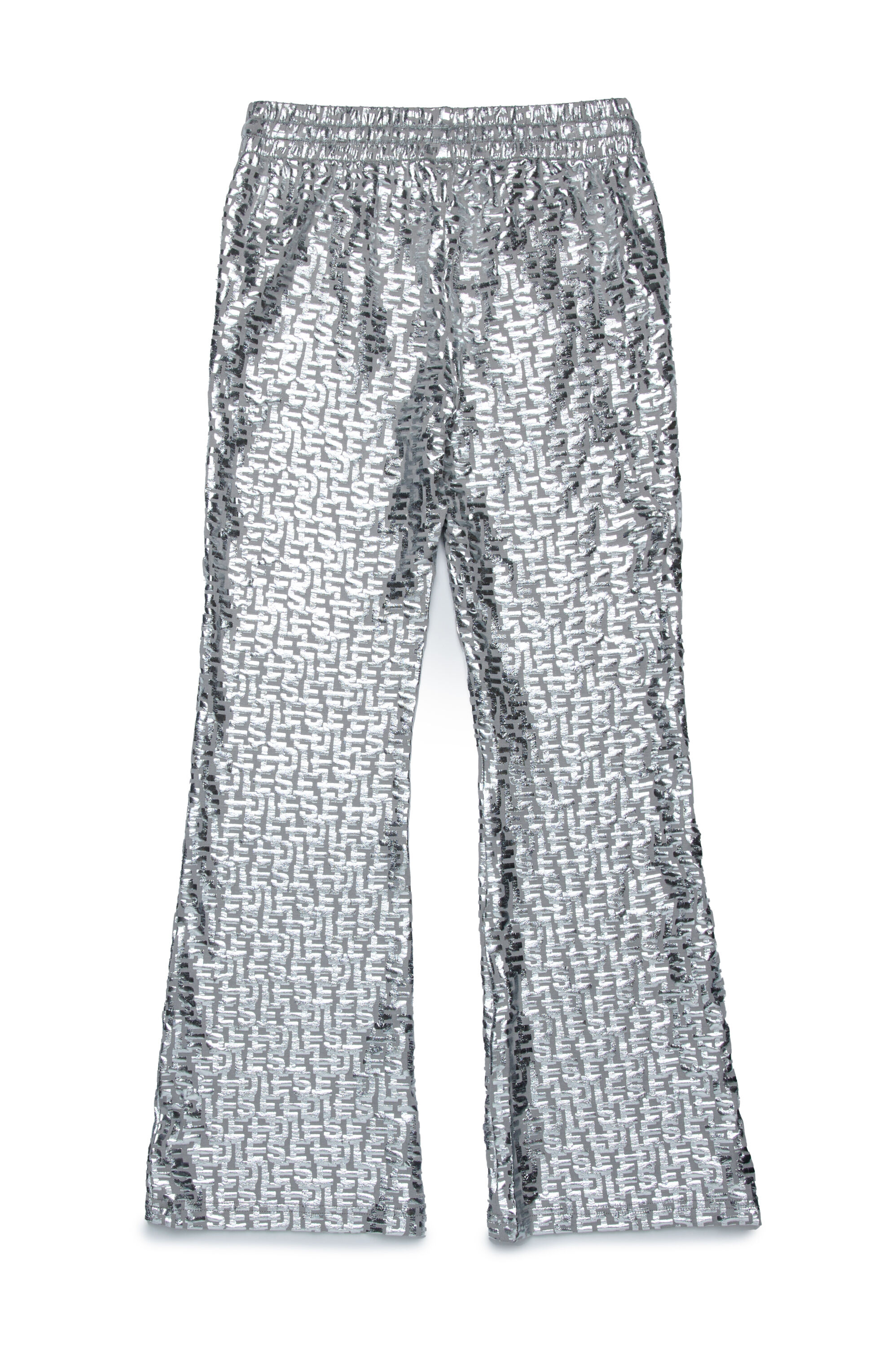 Diesel - PENDYX, Femme Pantalon de survêtement avec imprimé monogram en feuille métallisée in Gris argenté - Image 2