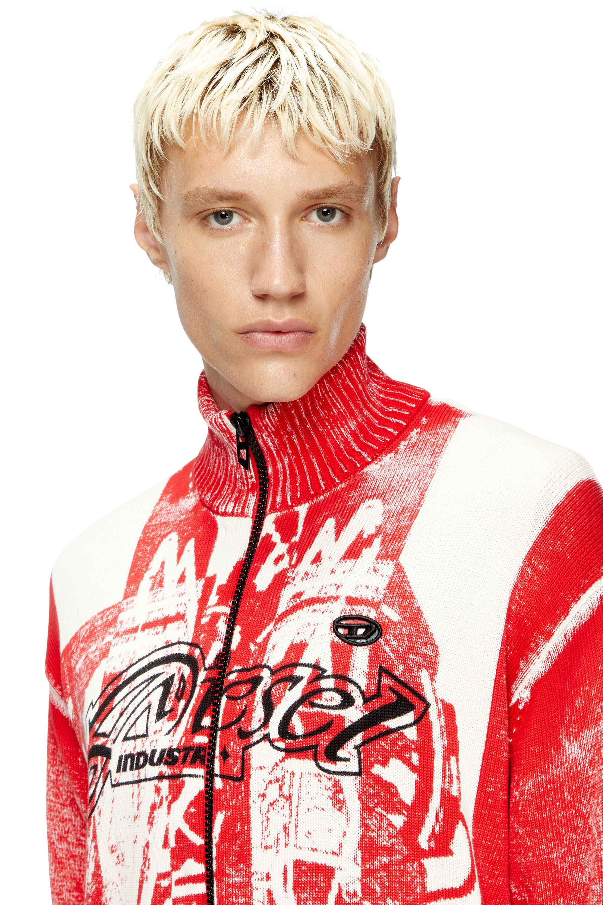 Diesel - K-OLIBA-JKT, Cardican con zip a strisce con stampa interna Uomo in Multicolor - 5