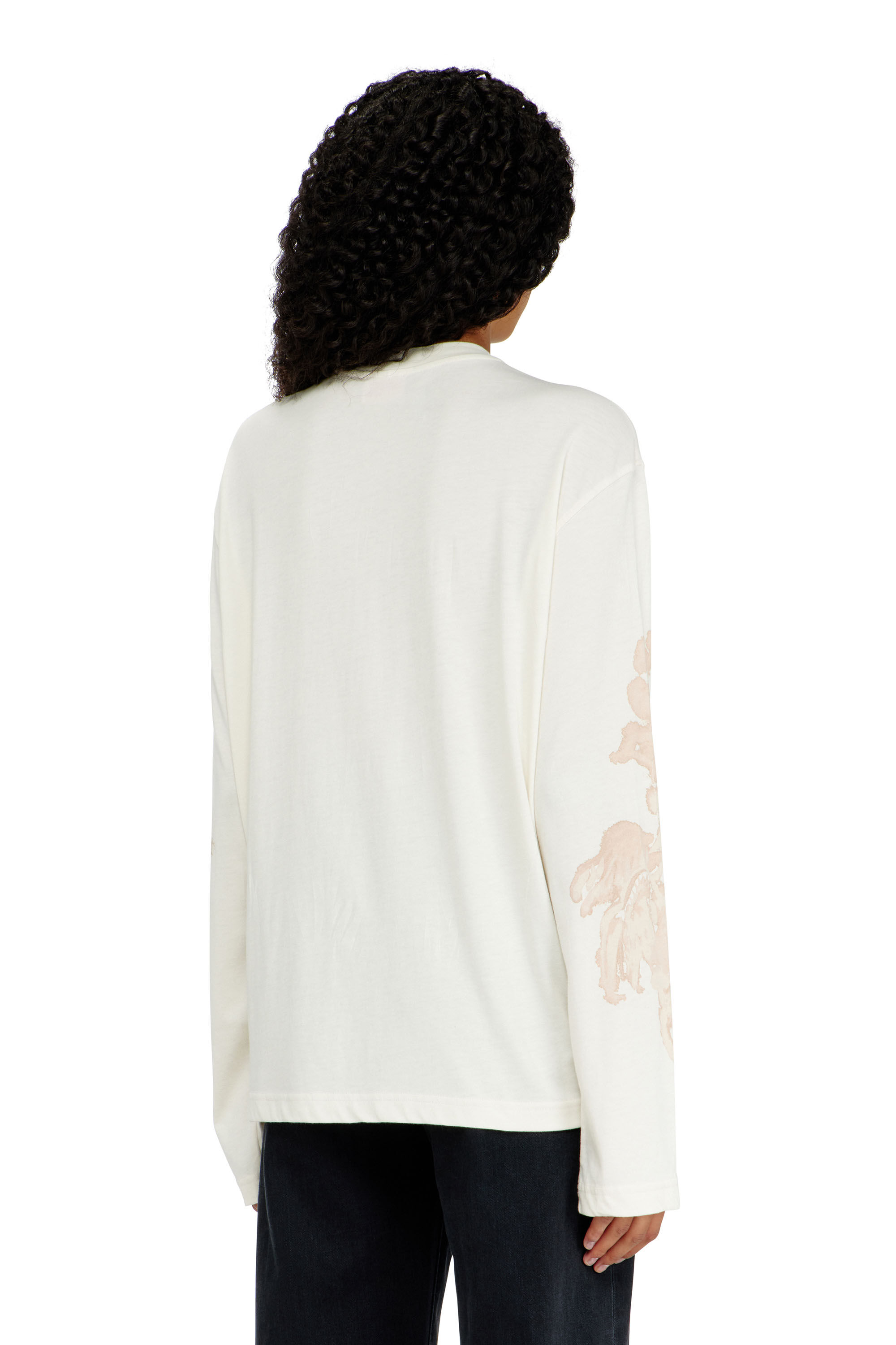 Diesel - T-HILARY-LS-AA1, Damen Langarmshirt aus Baumwolle mit Grafikprint in null - 3