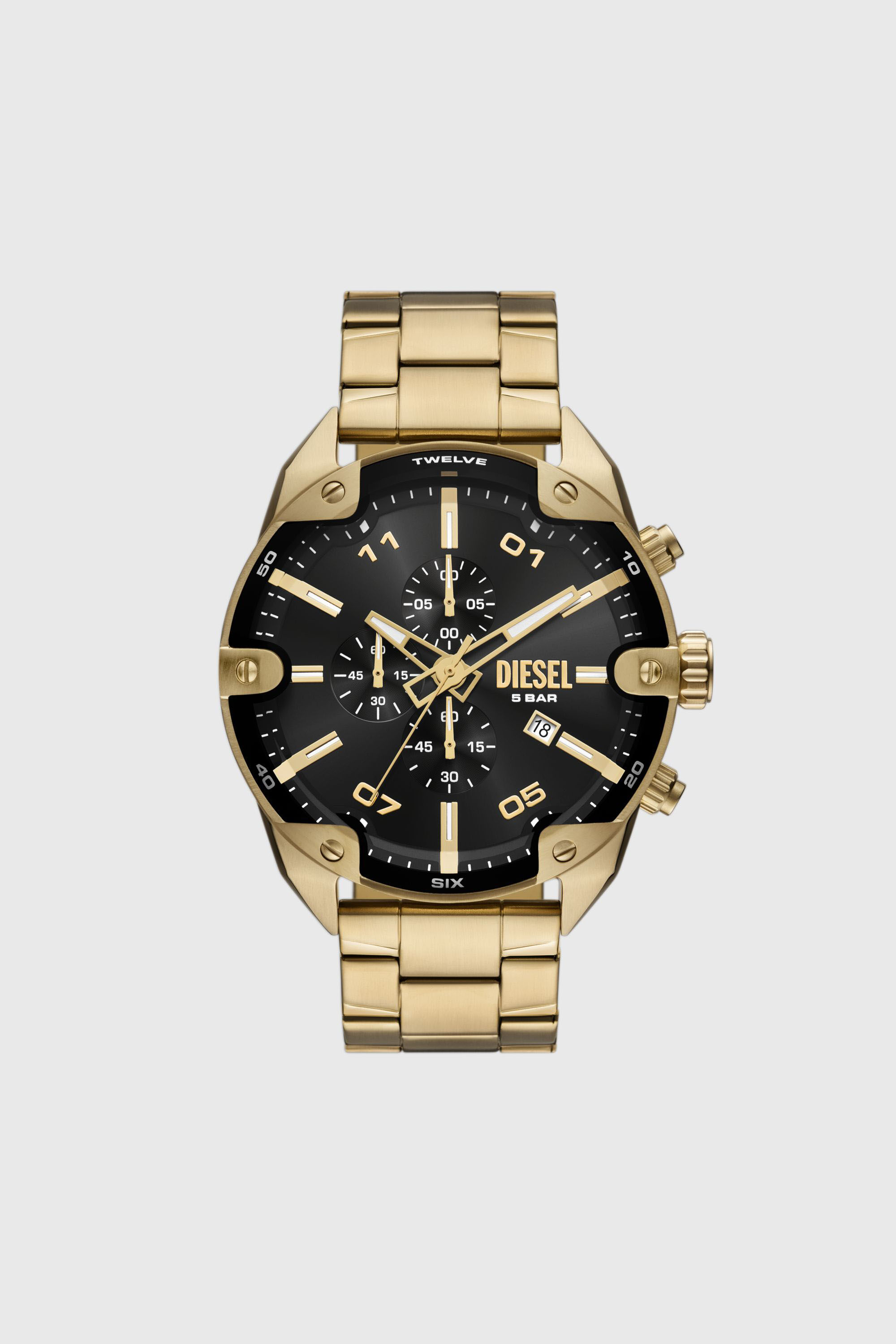 Diesel - DZ4678, Orologio Spiked con cinturino in acciaio inossidabile Uomo in Oro - 1