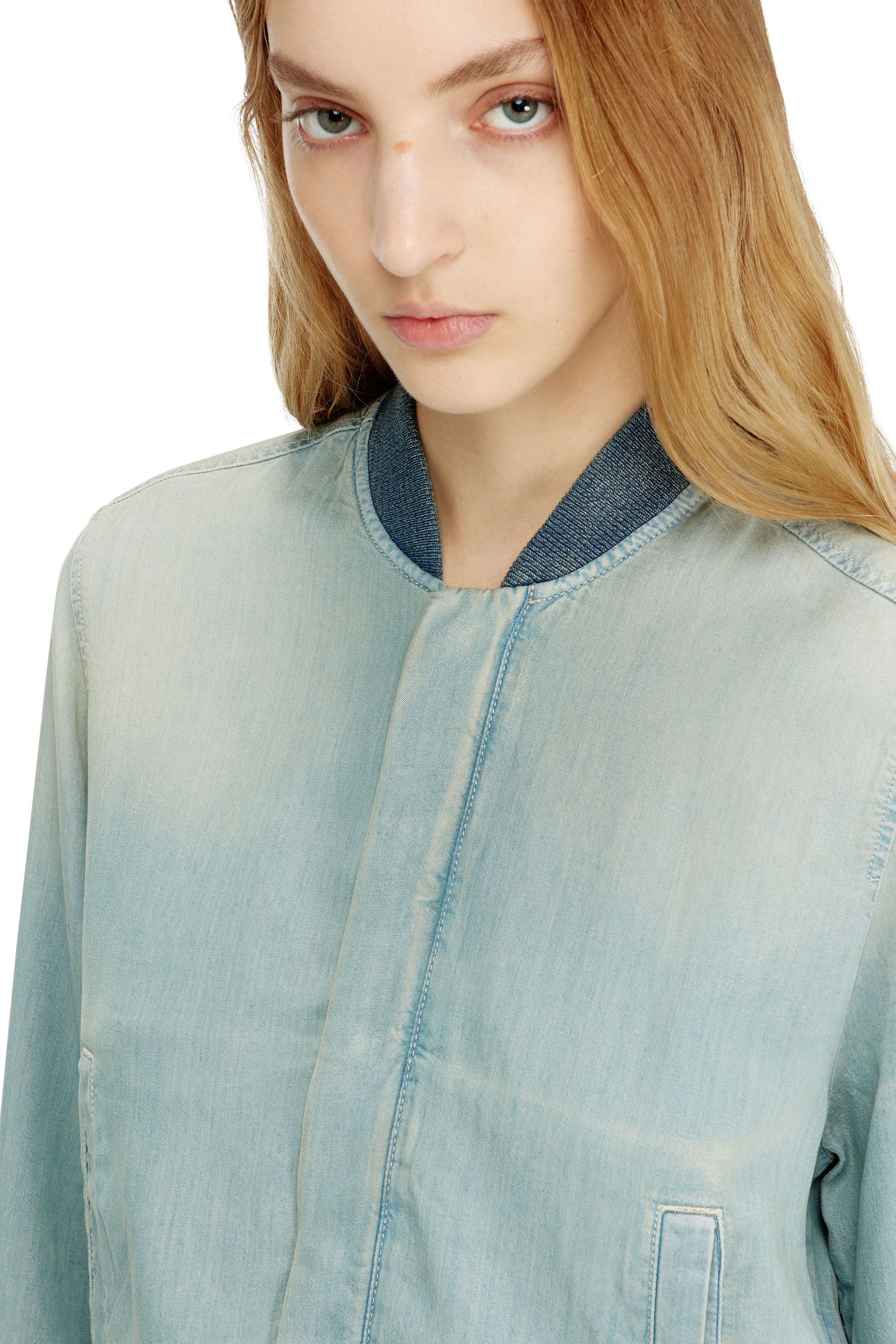 Diesel - DE-RANIA-S1, Camicia-bomber in denim fluido effetto dirt Donna in ToBeDefined - 5