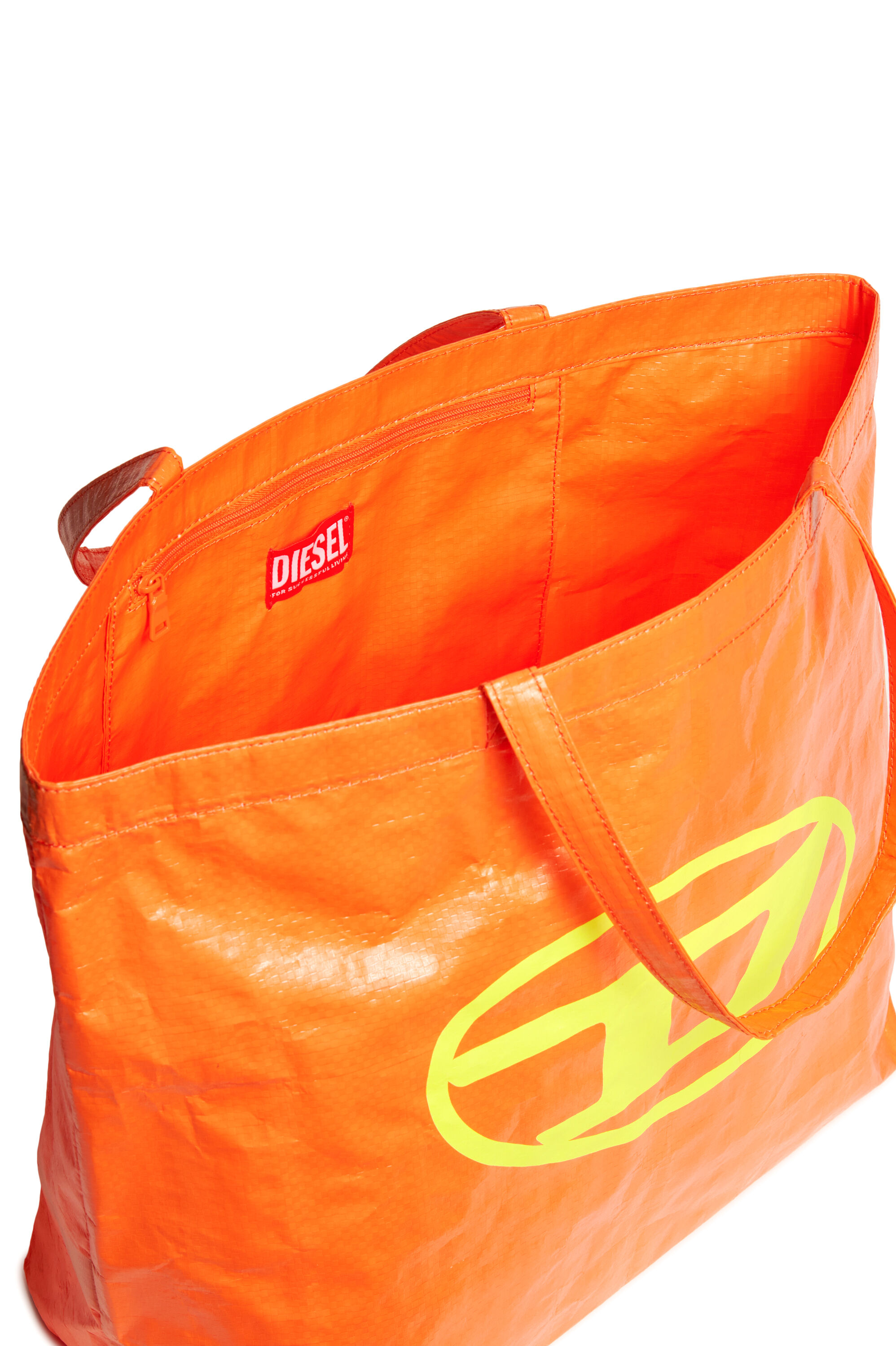 Diesel - WRITTEN, Borsa da spiaggia con stampa Oval D Donna in Arancione - 5