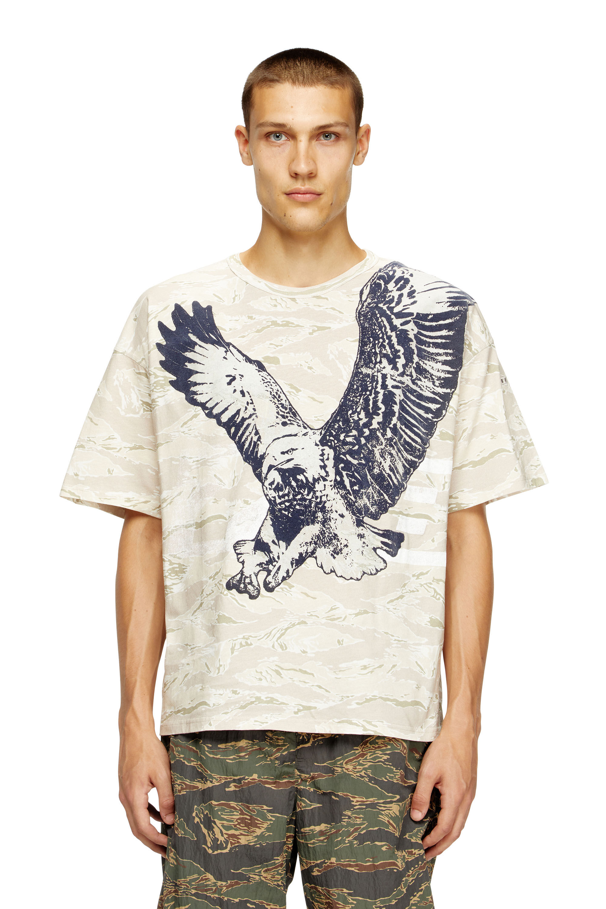 Diesel - T-BOXT-T14, T-shirt camouflage avec imprimé aigle Homme in Marron - 2
