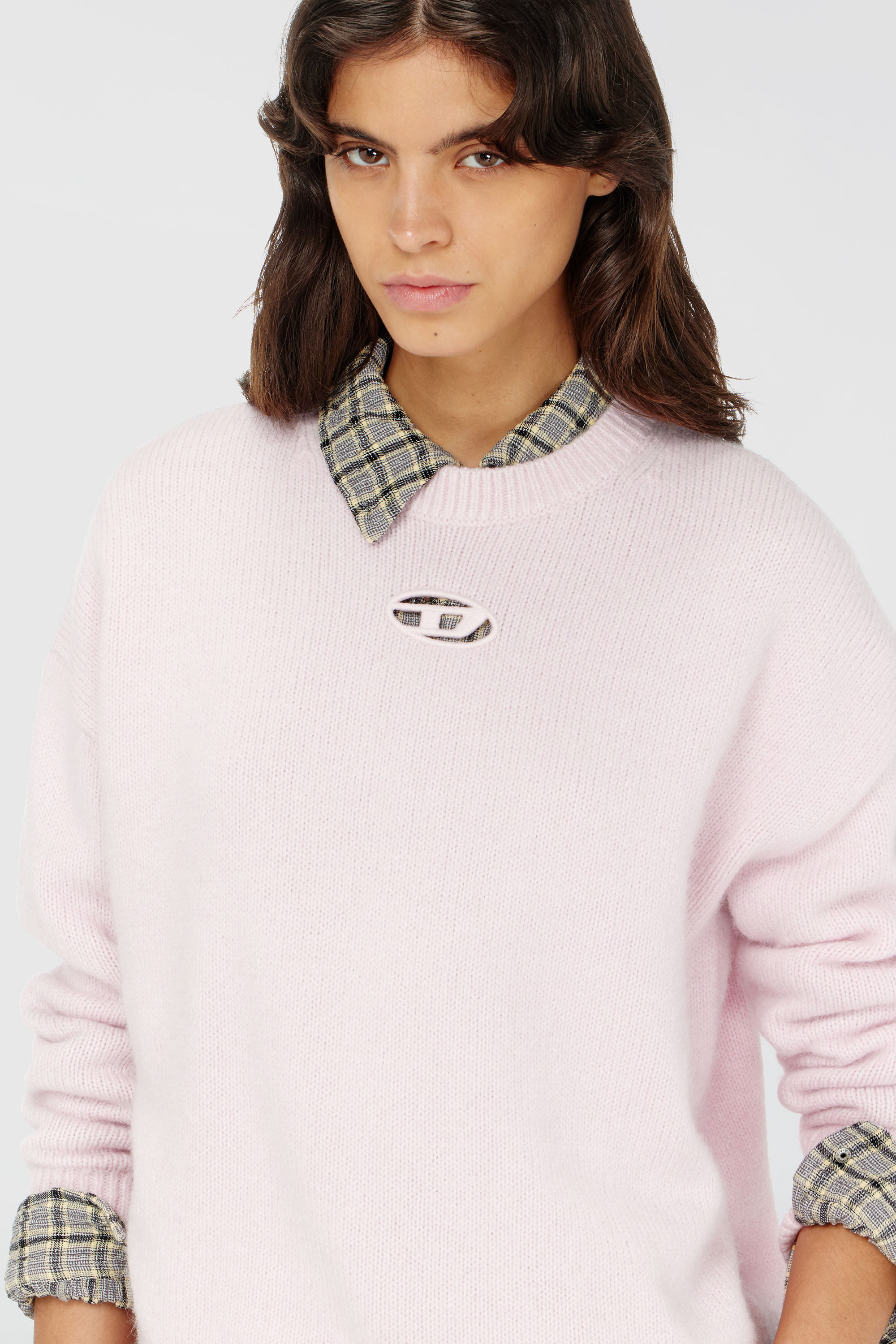 Diesel - M-AREETA, Pull en laine et m&eacute;lange d'alpaga Femme in Rose - 5