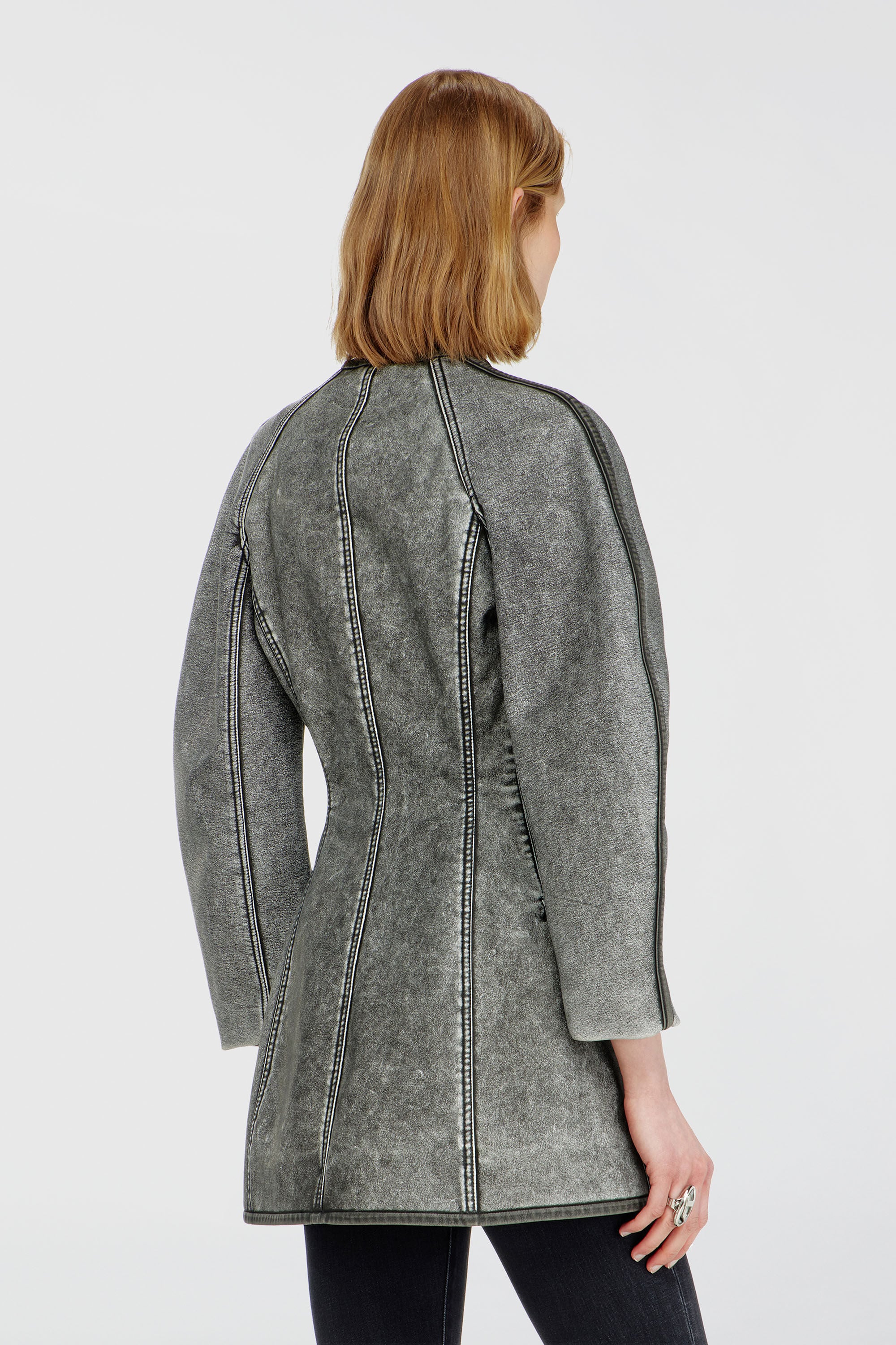 Diesel - G-ALAX, Giacca cardigan con maniche cocoon Donna in Grigio - 4