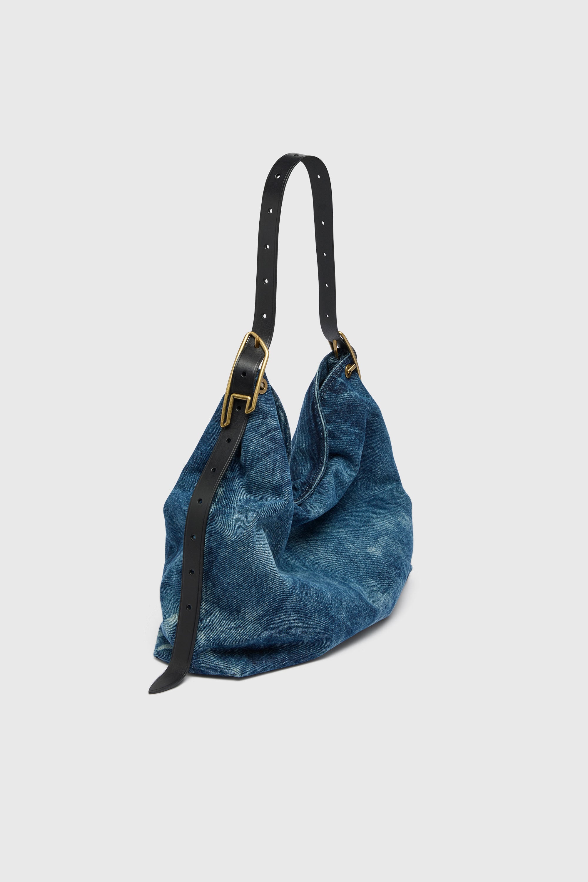 Diesel - D-LINE HOBO L, D-Line-Borsa hobo in denim Donna in Blu - 7