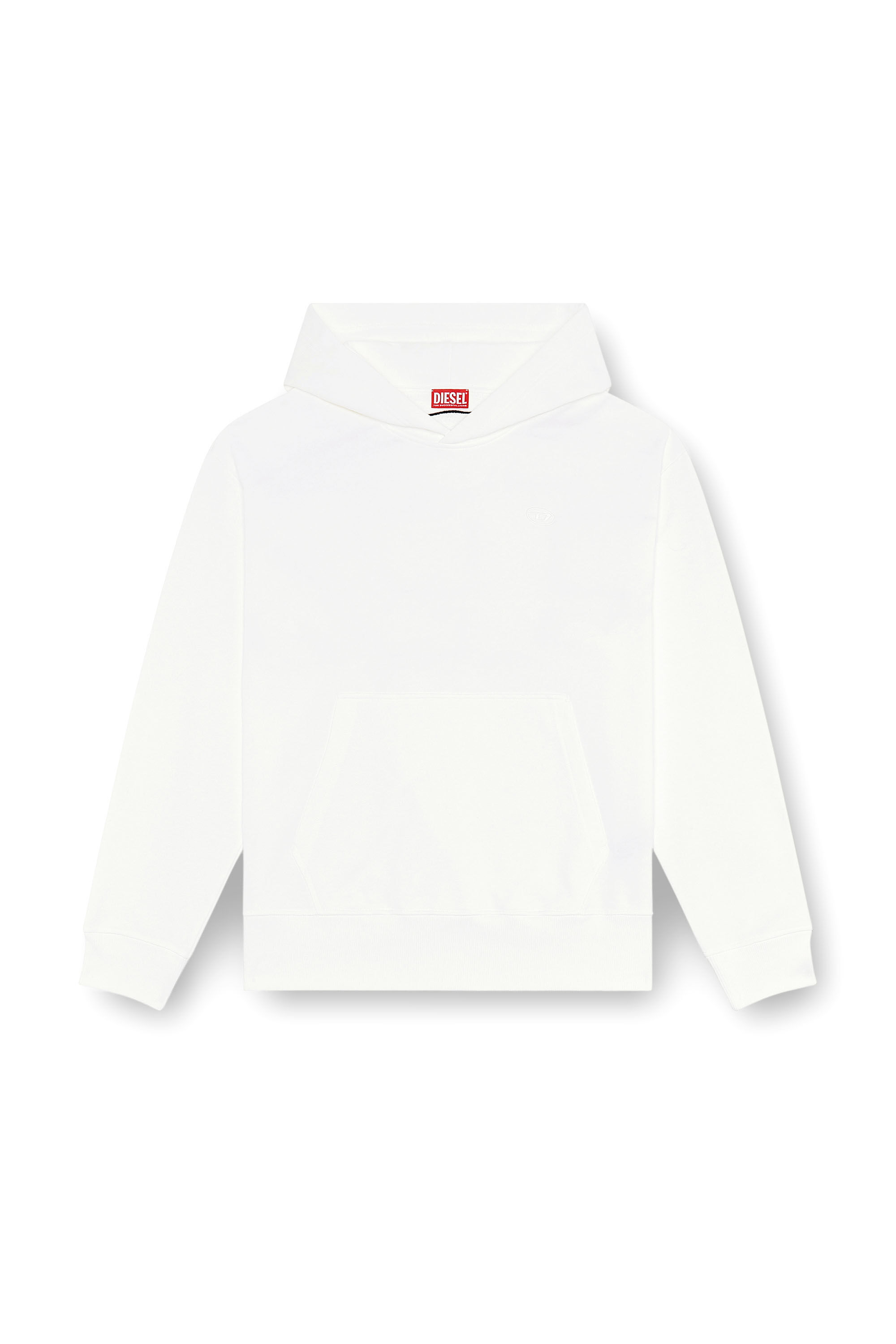 Diesel - S-MACS-HOOD-MEGOVAL-D, Herren Hoodie mit Logo-Stickerei in Weiß - 2