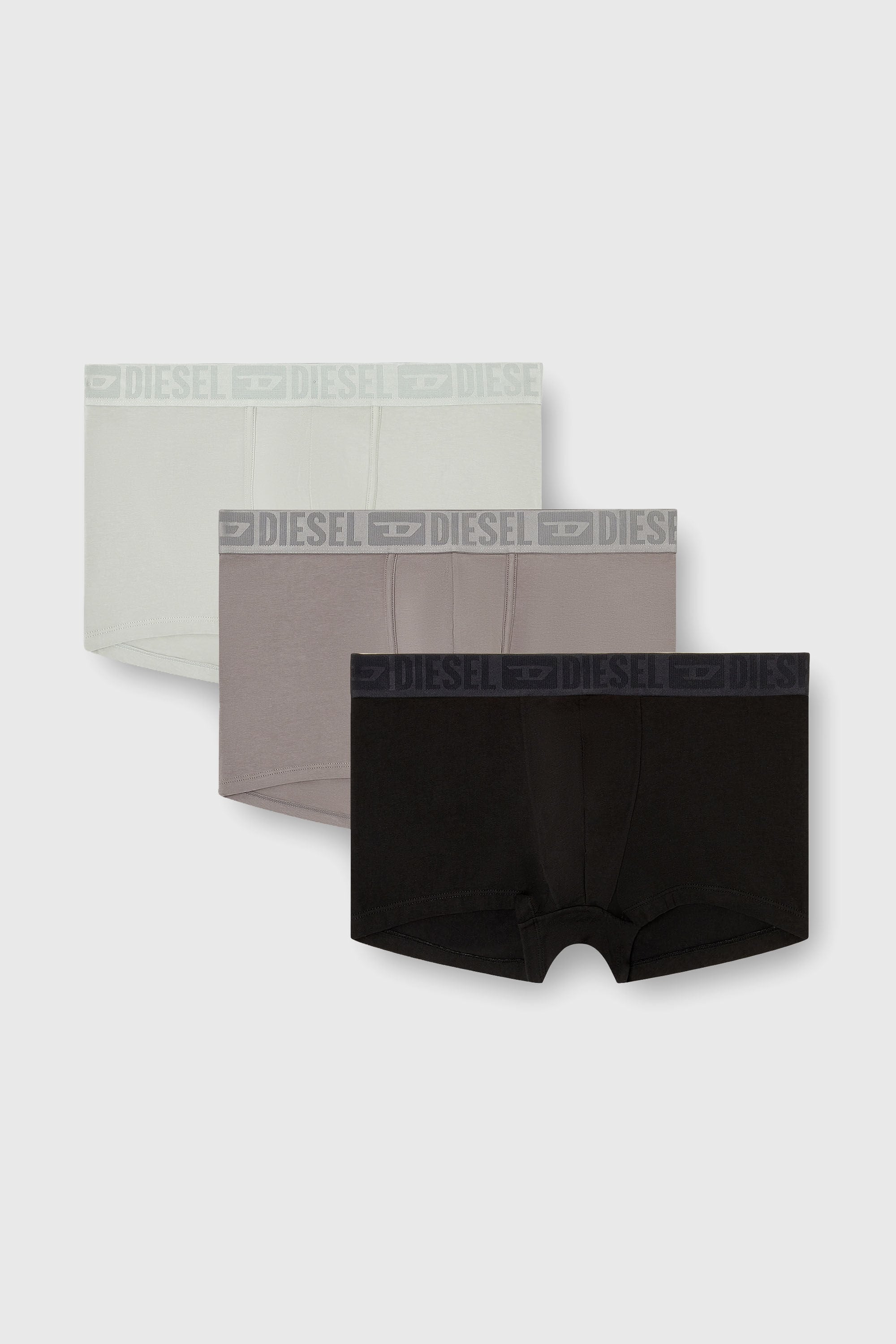 Diesel - MIKE-D-CORE-3PACK, Lot de trois boxers en coton stretch avec ceinture ton sur ton Homme in Gris - 2