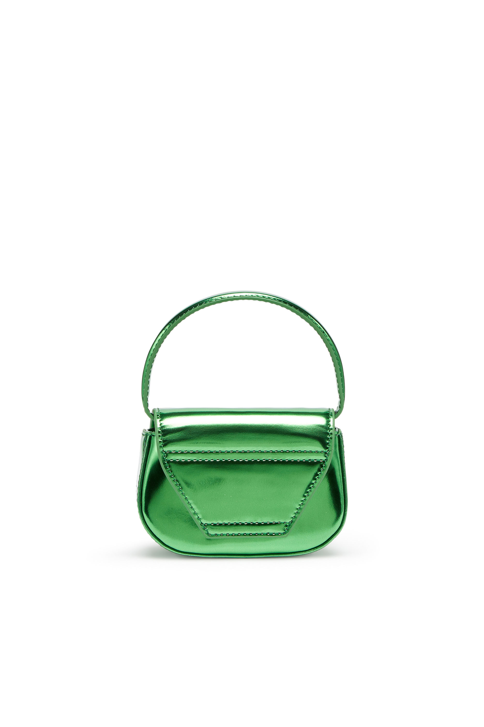 Diesel - 1DR-XS-S, Woman 1DR-XS-S-Iconic mini bag in mirrored leather in Green - Image 3