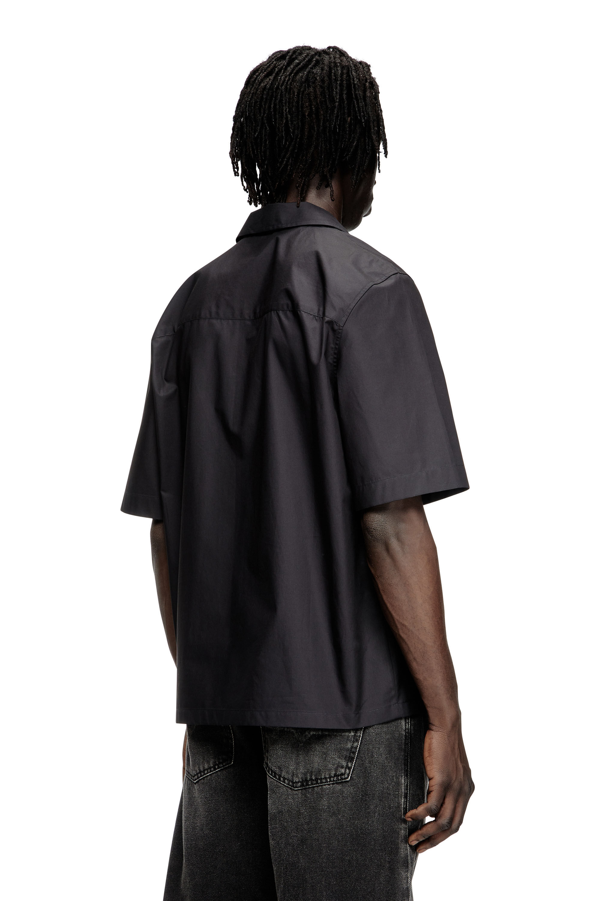 Diesel - S-MAC-PCAL, Camicia bowling con logo Oval D Uomo in Nero - 4