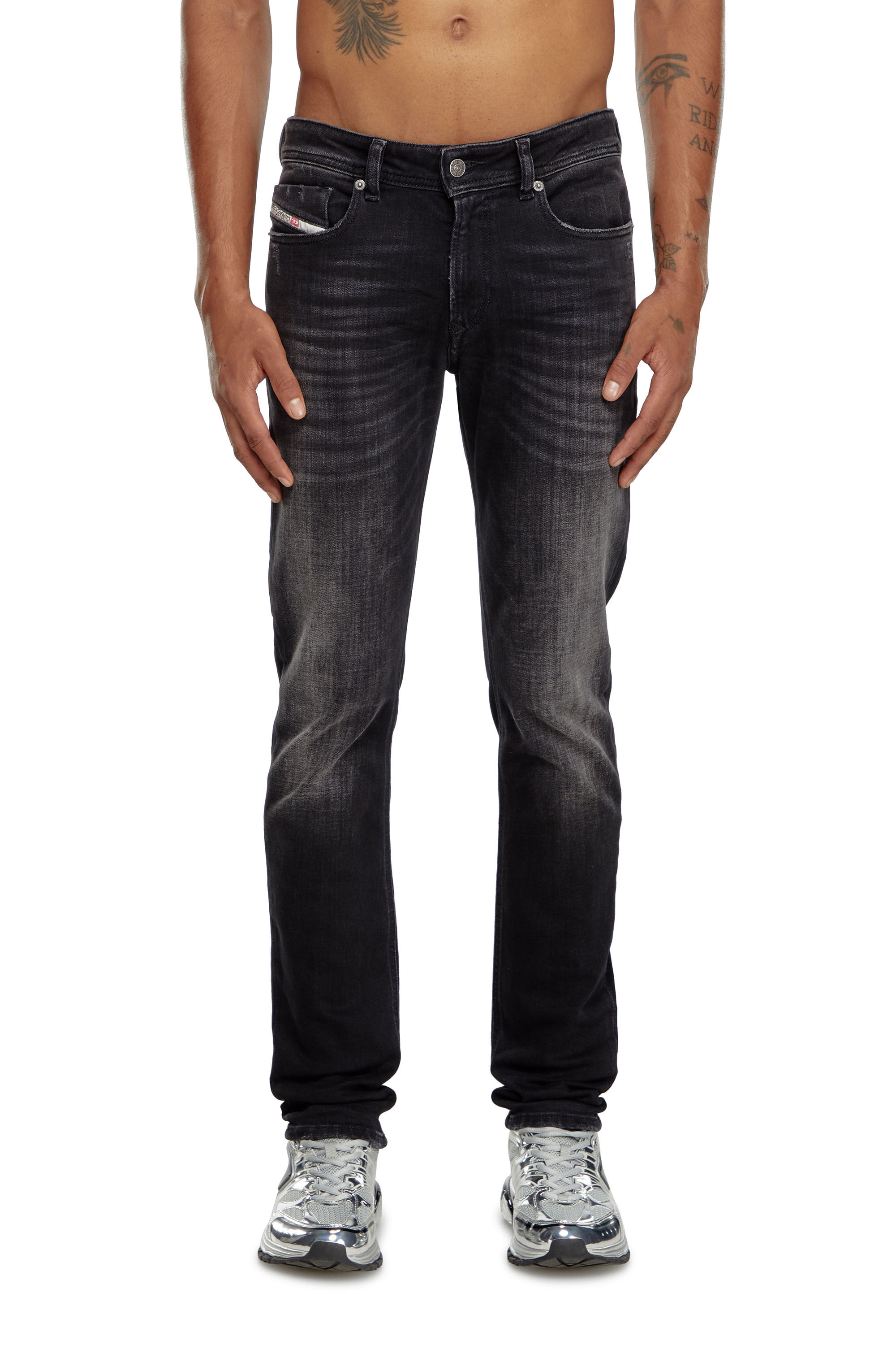 Diesel - Skinny Jeans 1979 Sleenker 09K11 Uomo, Nero/Grigio scuro - Image 3