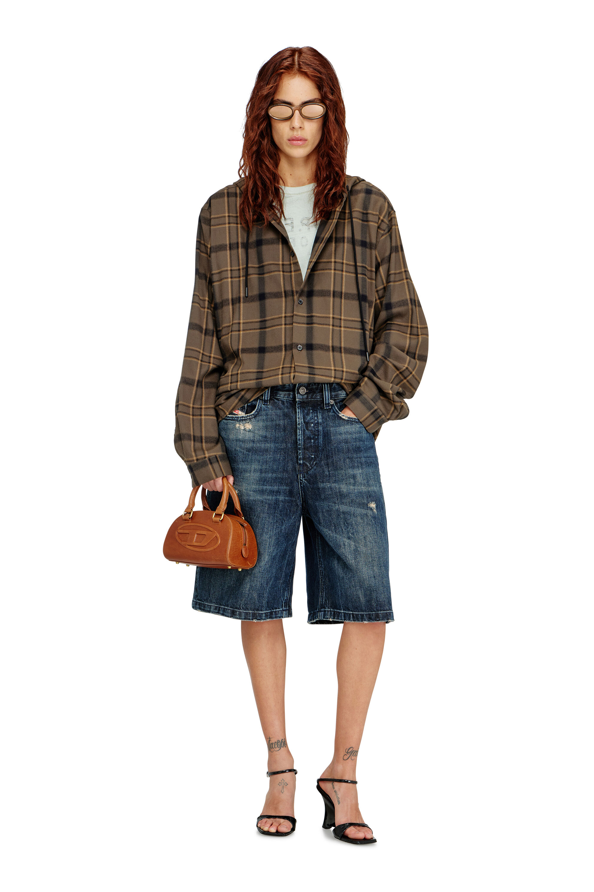 Diesel - 1DR DOME CROSSBODY, 1DR Dome-Borsa bowling mini in pelle pull-up Donna in Marrone - 7