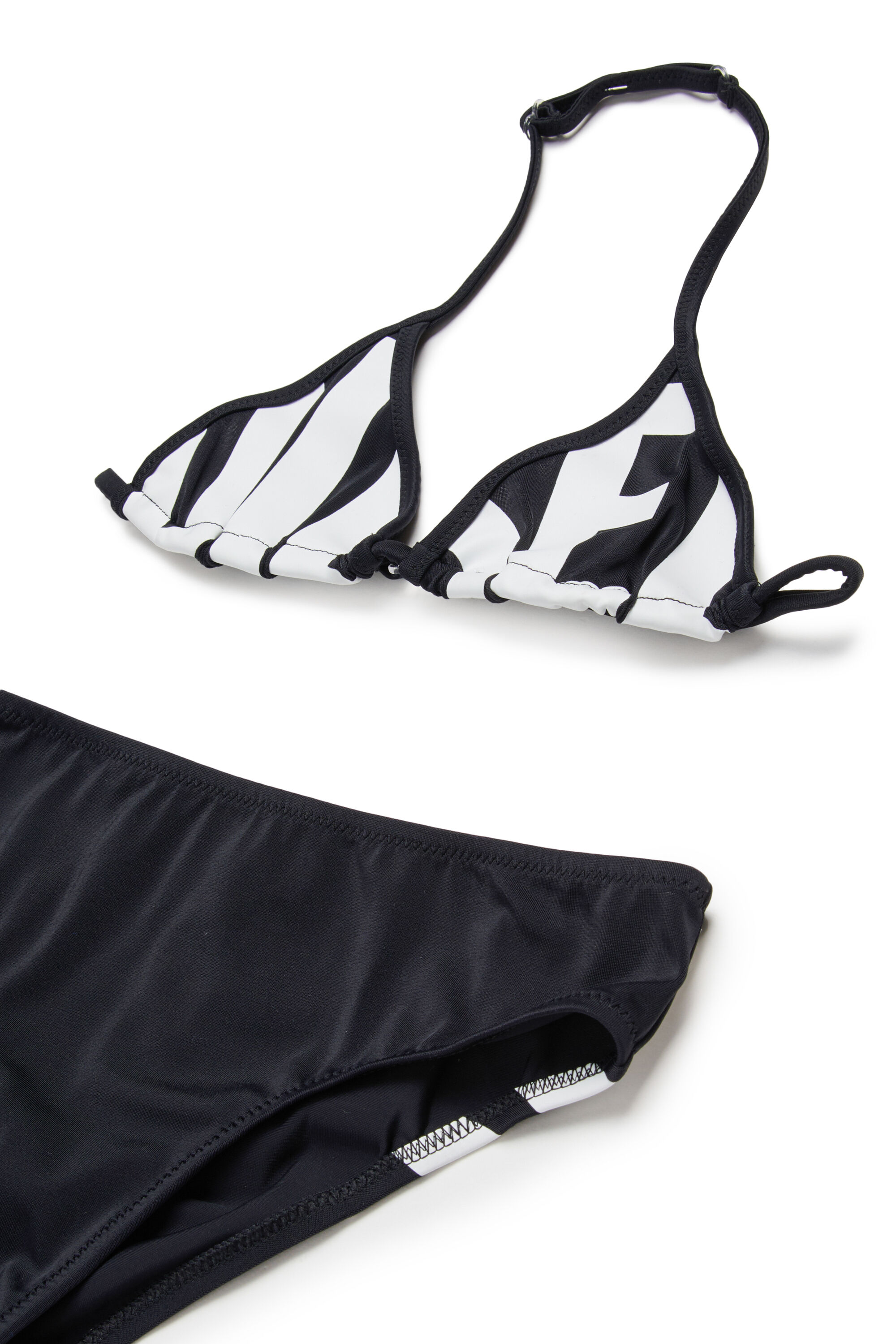 Diesel - MIDDY, Bikini in tinta unita con maxi logo Donna in Nero - 3