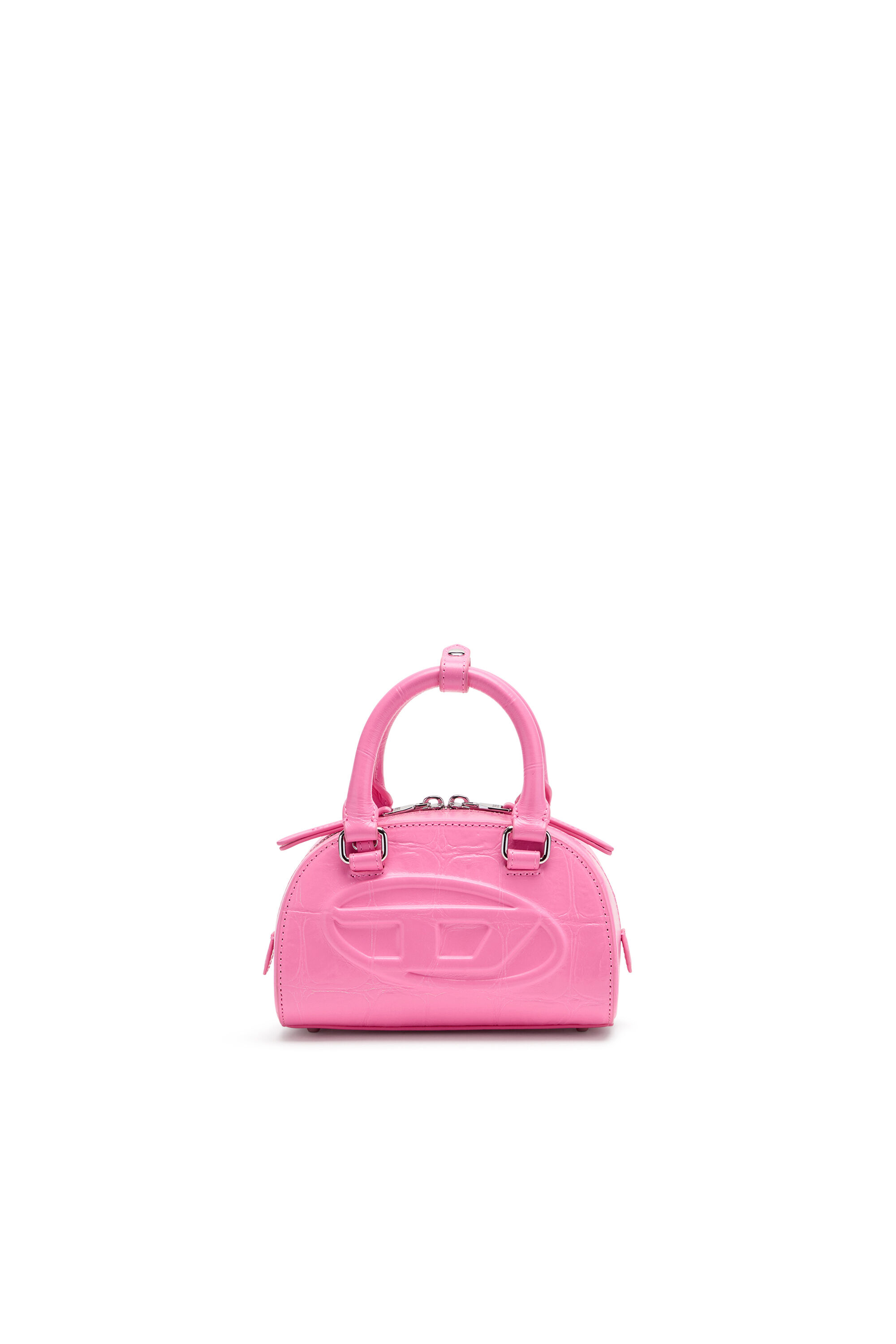 Diesel - 1DR DOME CROSSBODY, 1DR Dome-Borsa bowling mini in pelle effetto coccodrillo Donna in Rosa - 1