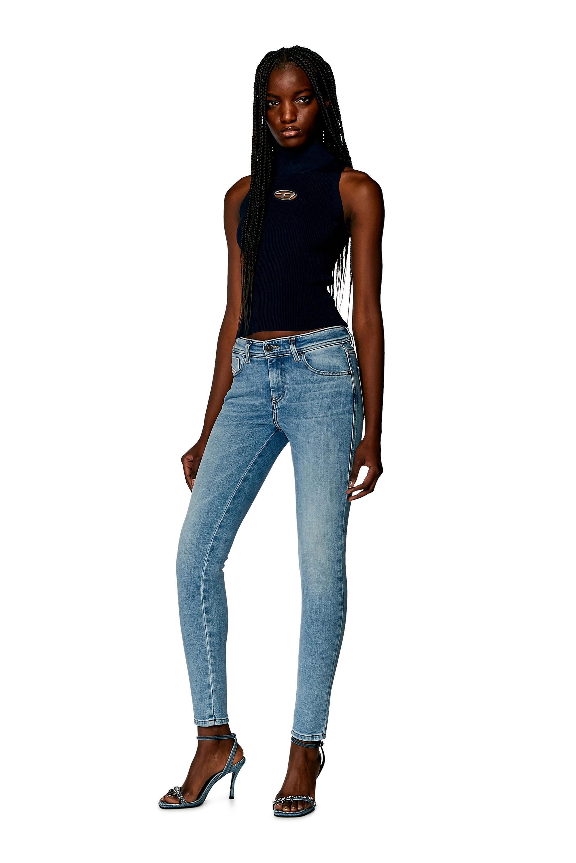 Jeans Super skinny Femme Bleu Clair Diesel 2017 Slandy