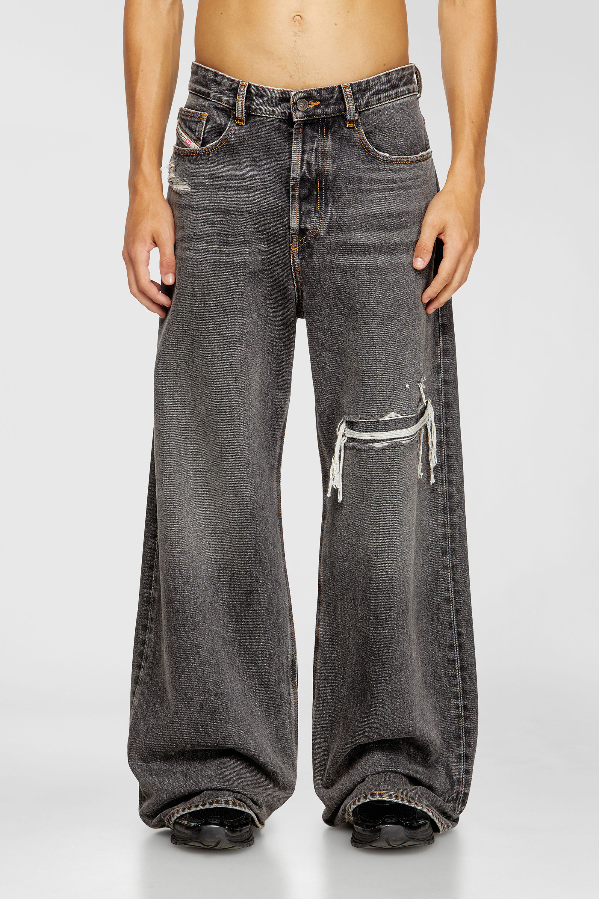 Diesel - Herren Relaxed Jeans D-Rise 007F6, Schwarz/Dunkelgrau - 2