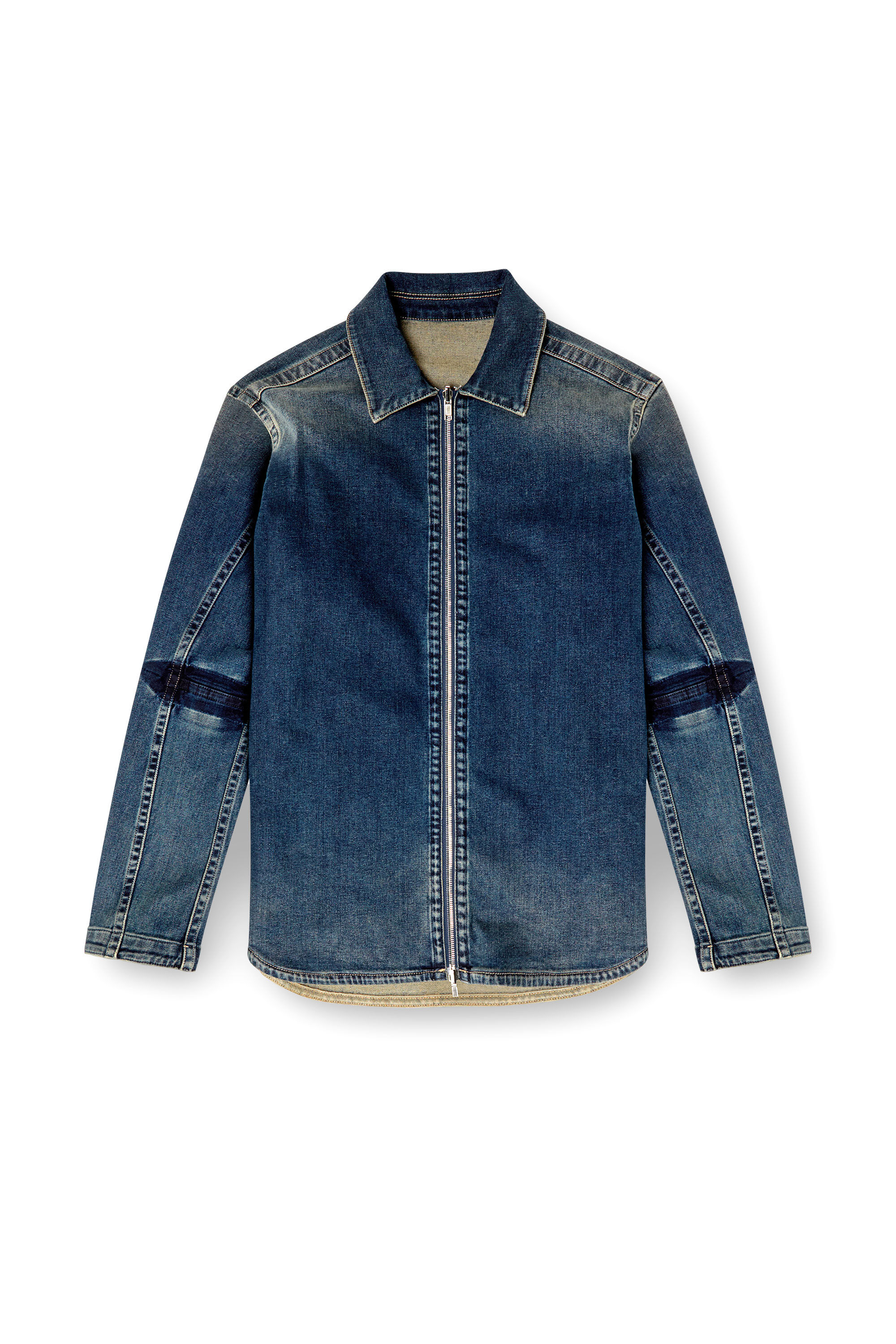 Diesel - D-SIMPLY-RE, Chemise zippée en denim Rehab Homme in Bleu - 2
