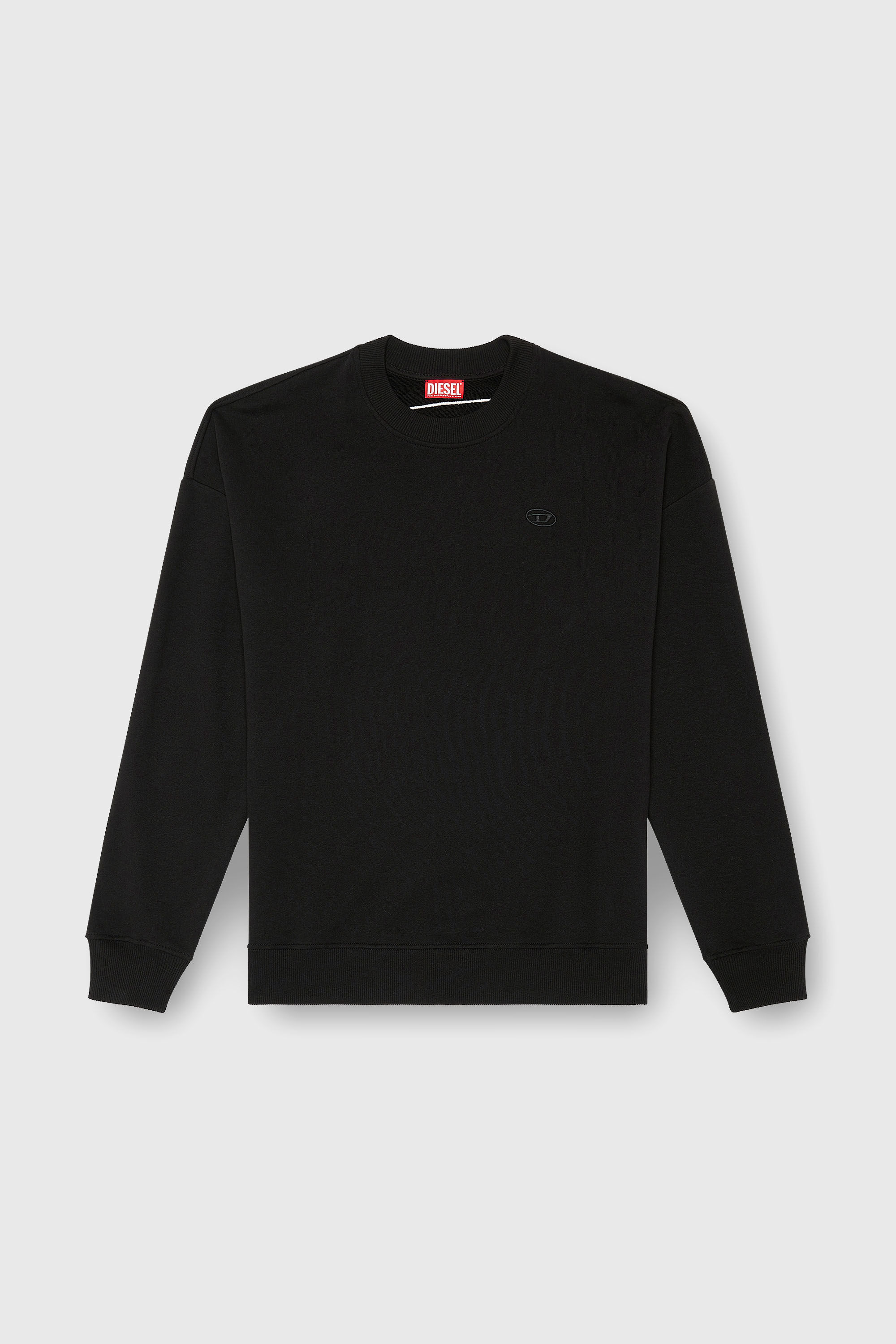 Diesel - S-ROB-MEGOVAL-D, Felpa con ricamo logo Uomo in Nero - 2