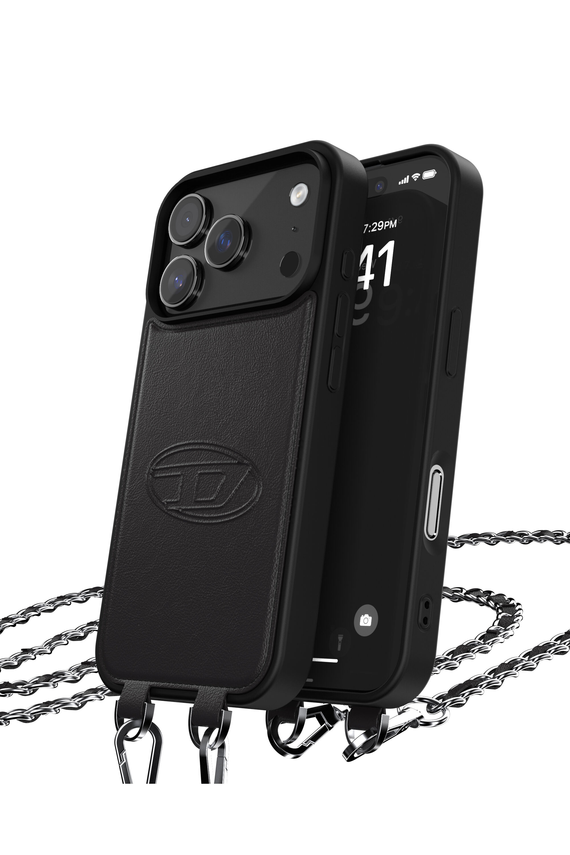 Diesel - 60662 MOULDED CASE, Coque Oval D avec dragonne et MagSafe pour iPhone 17 Pro Mixte in Noir - 3