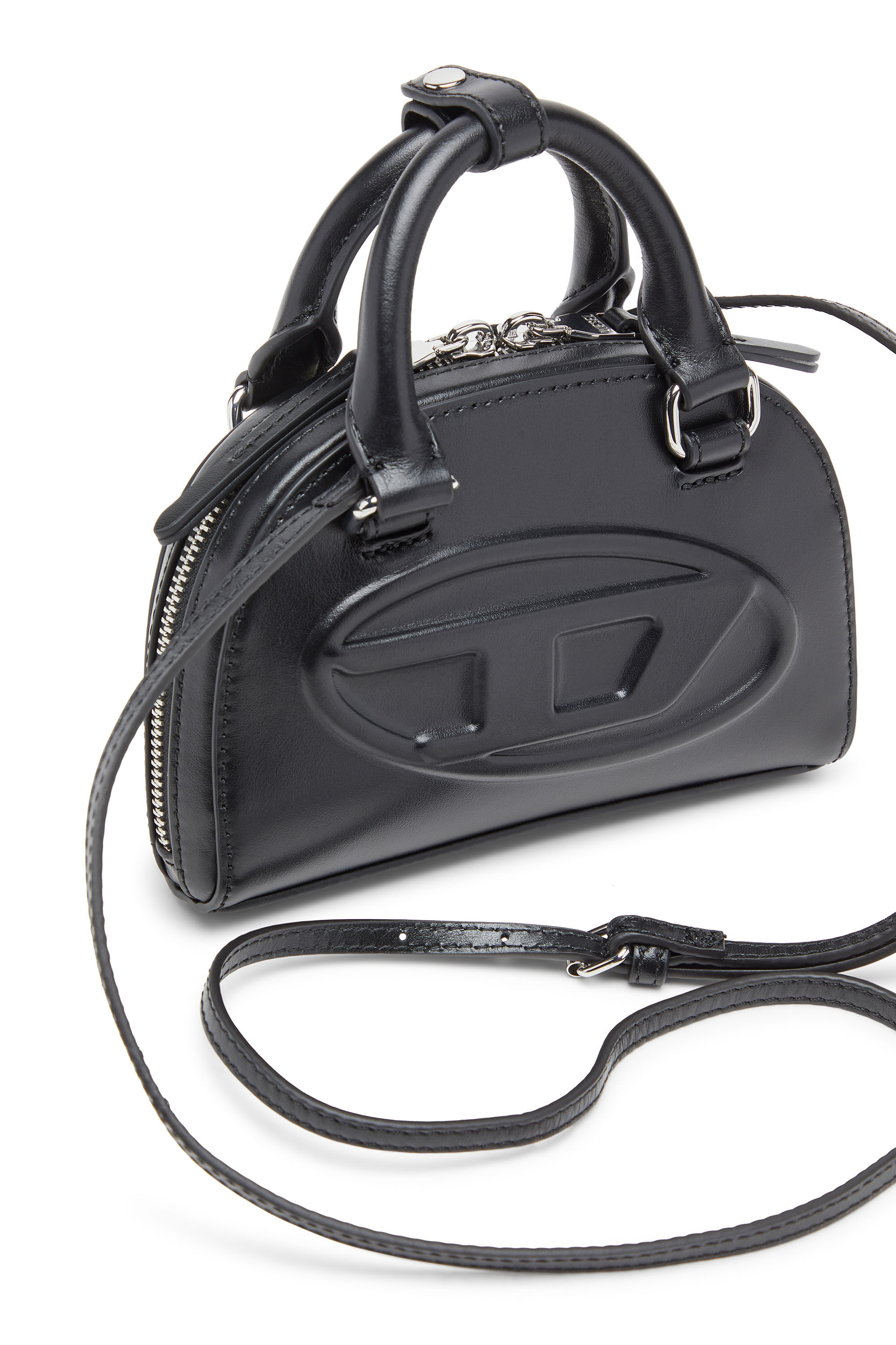 Diesel - 1DR DOME CROSSBODY XS, 1DR Dome-Sac bandoulière mini en cuir nappa Femme in Noir - 5