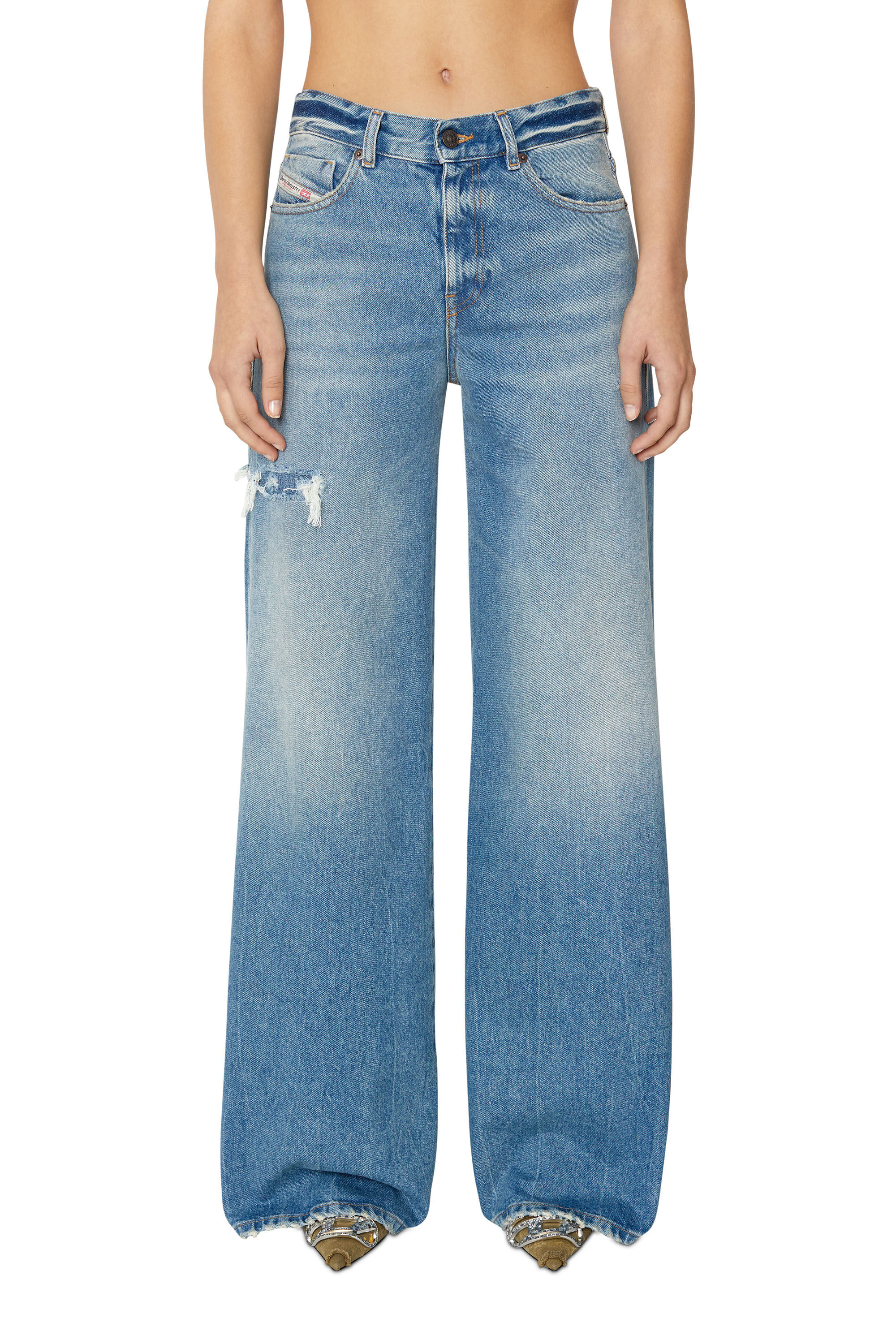 Diesel - 1978 09D97 Bootcut and Flare Jeans, Blu Chiaro - Image 3