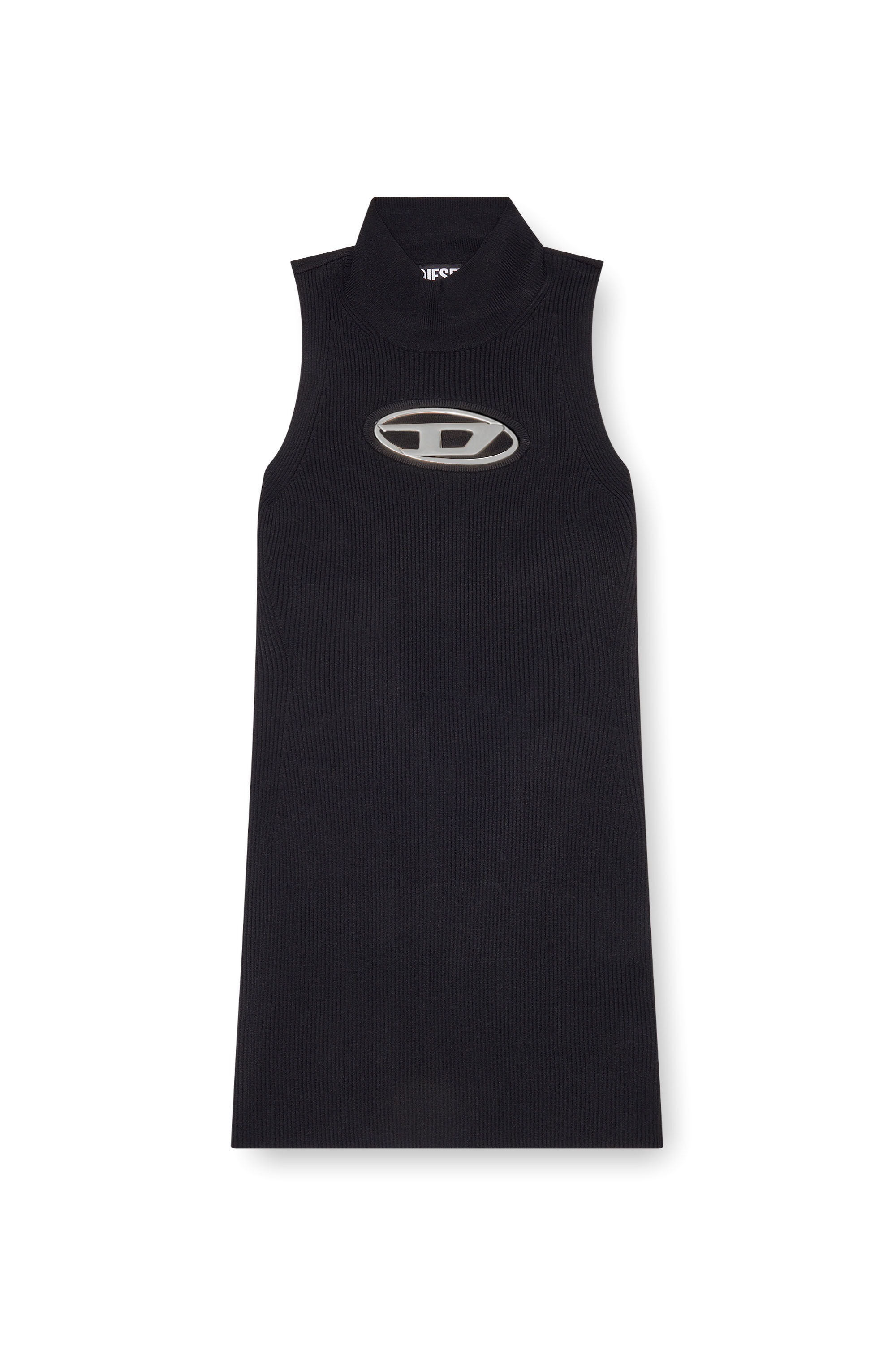 Diesel - M-ONERVA, Damen Cutout-Mini-Kleid mit Logo-Plakette in Bunt - Image 2