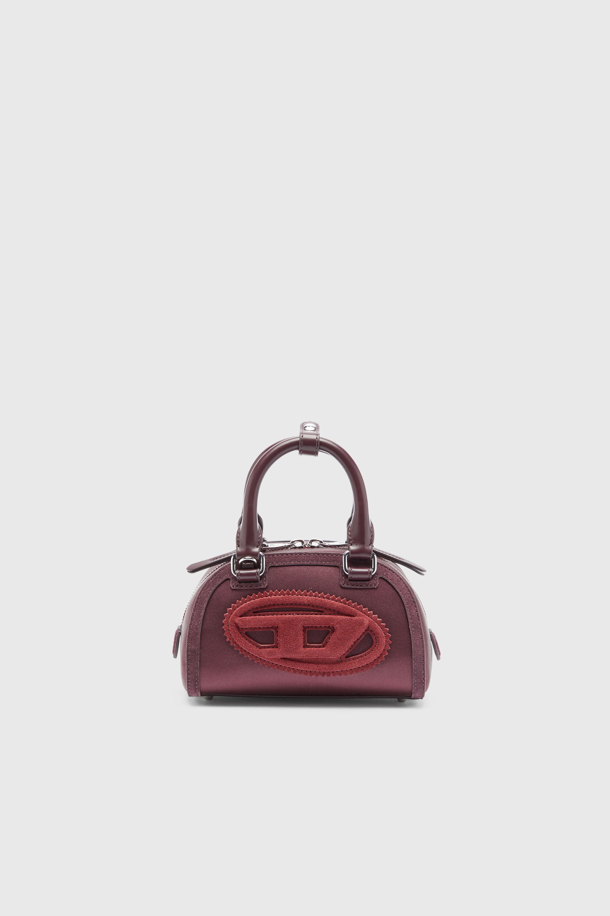 Diesel - 1DR DOME CROSSBODY, Damen 1DR Dome - Kleine-Umh&auml;ngetasche aus Satin und Velours in Burgunderrot - 2