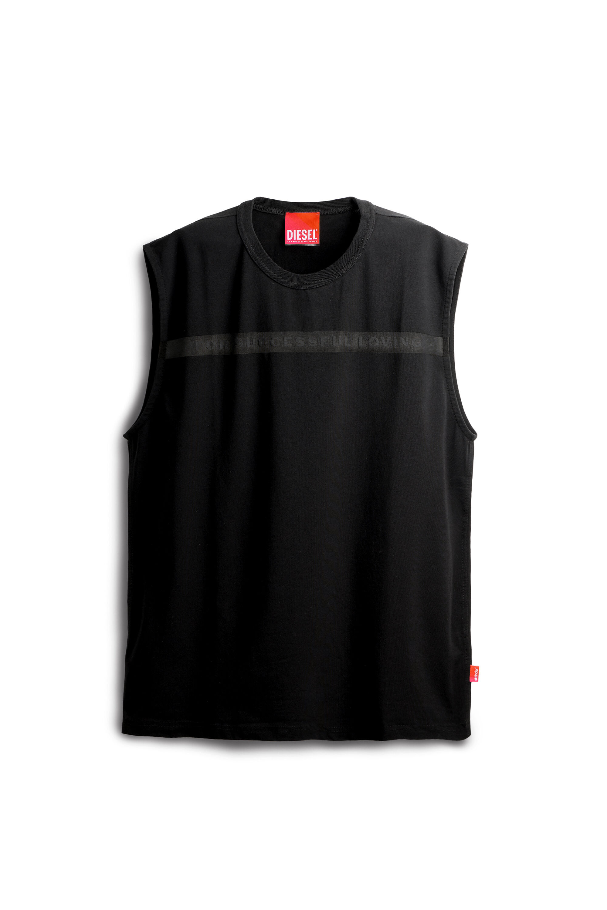 Diesel - PR-T-NORM-BISC-MATI-R, Canotta con logo For Successful Loving Unisex in Nero - 2