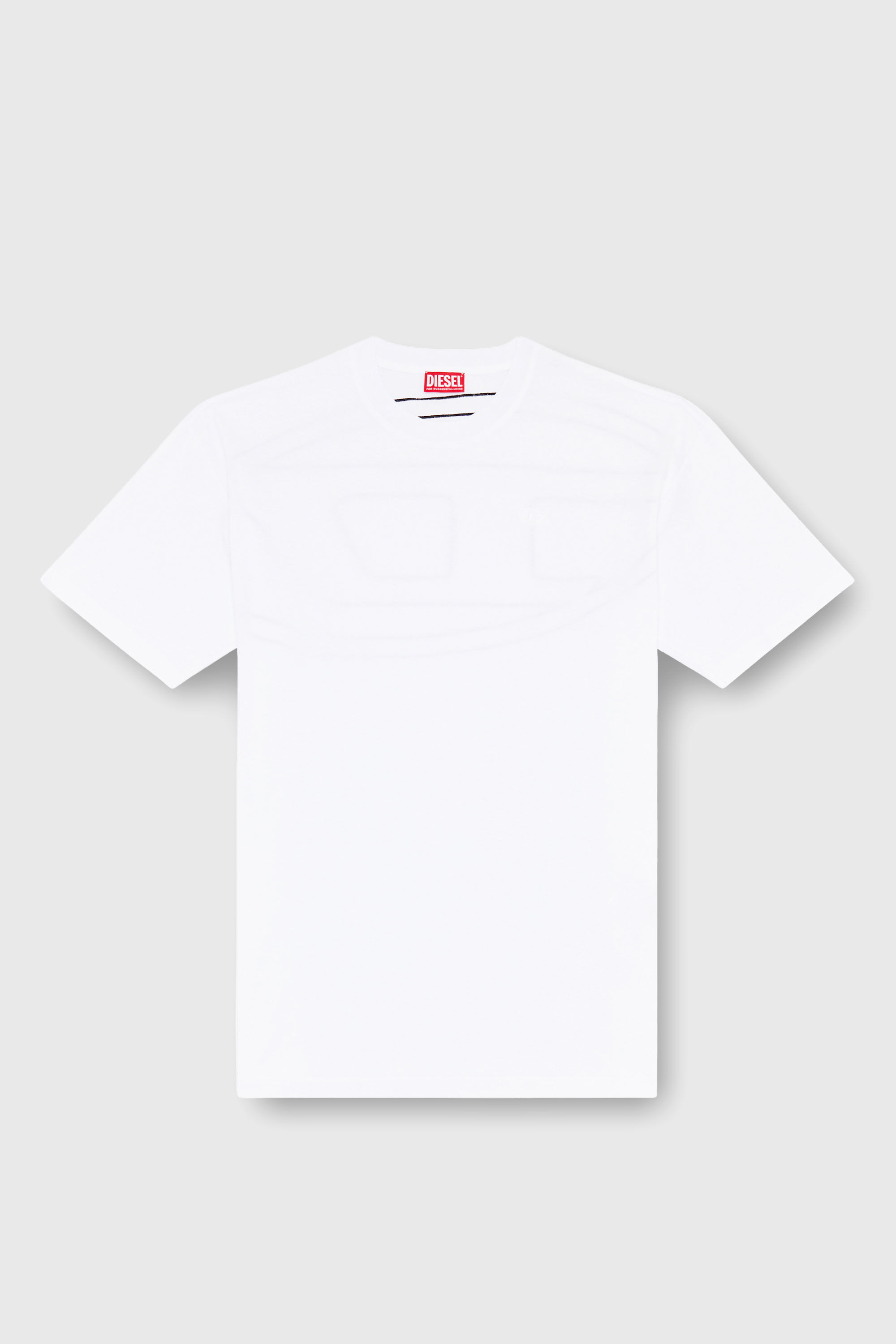 Diesel - T-BOGGY-MEGOVAL-D, T-shirt con maxi-ricamo oval D Uomo in Bianco - 2