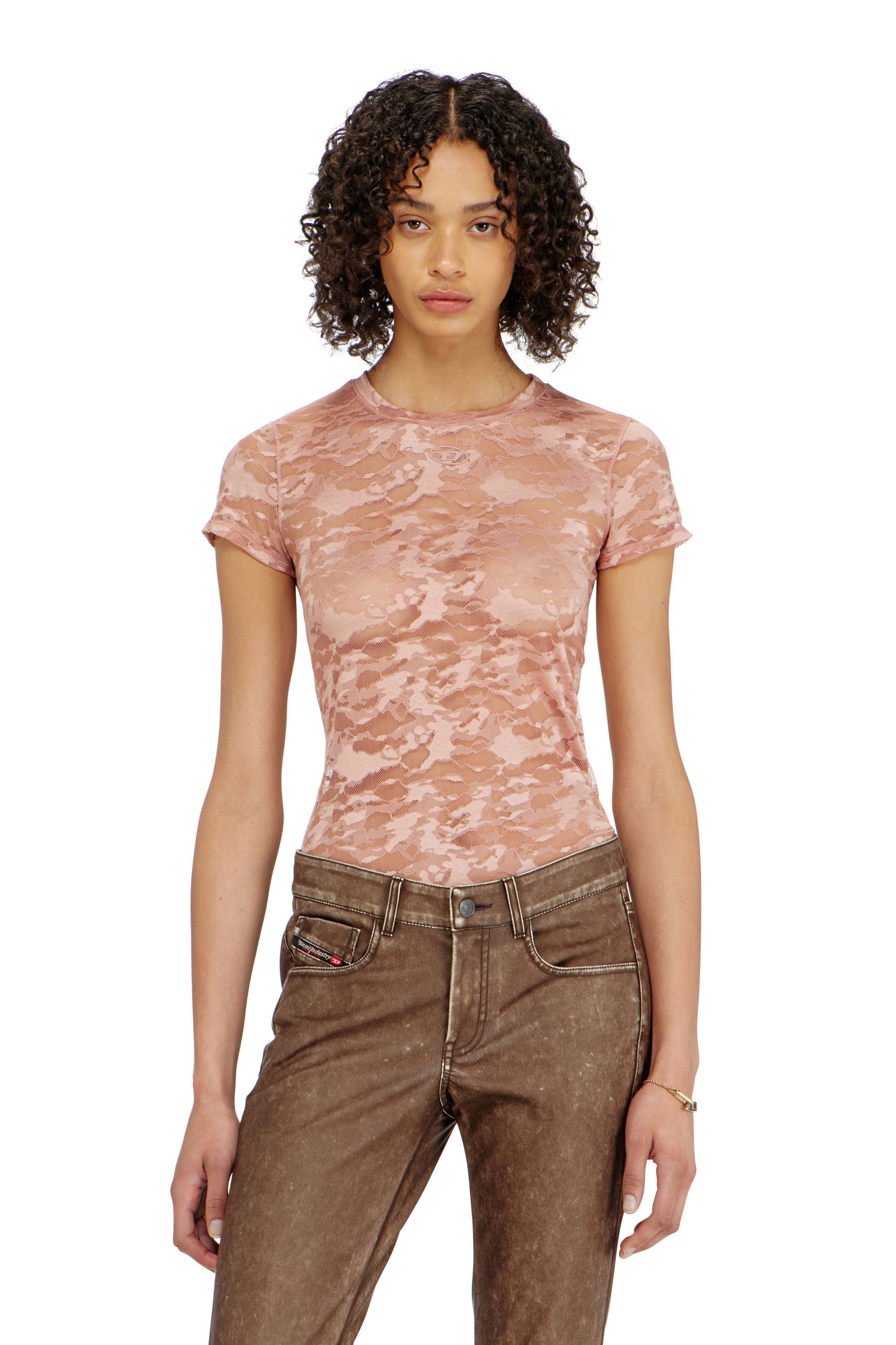 Diesel - KASIA-UTLT, T-shirt in pizzo camouflage Donna in ToBeDefined - 5