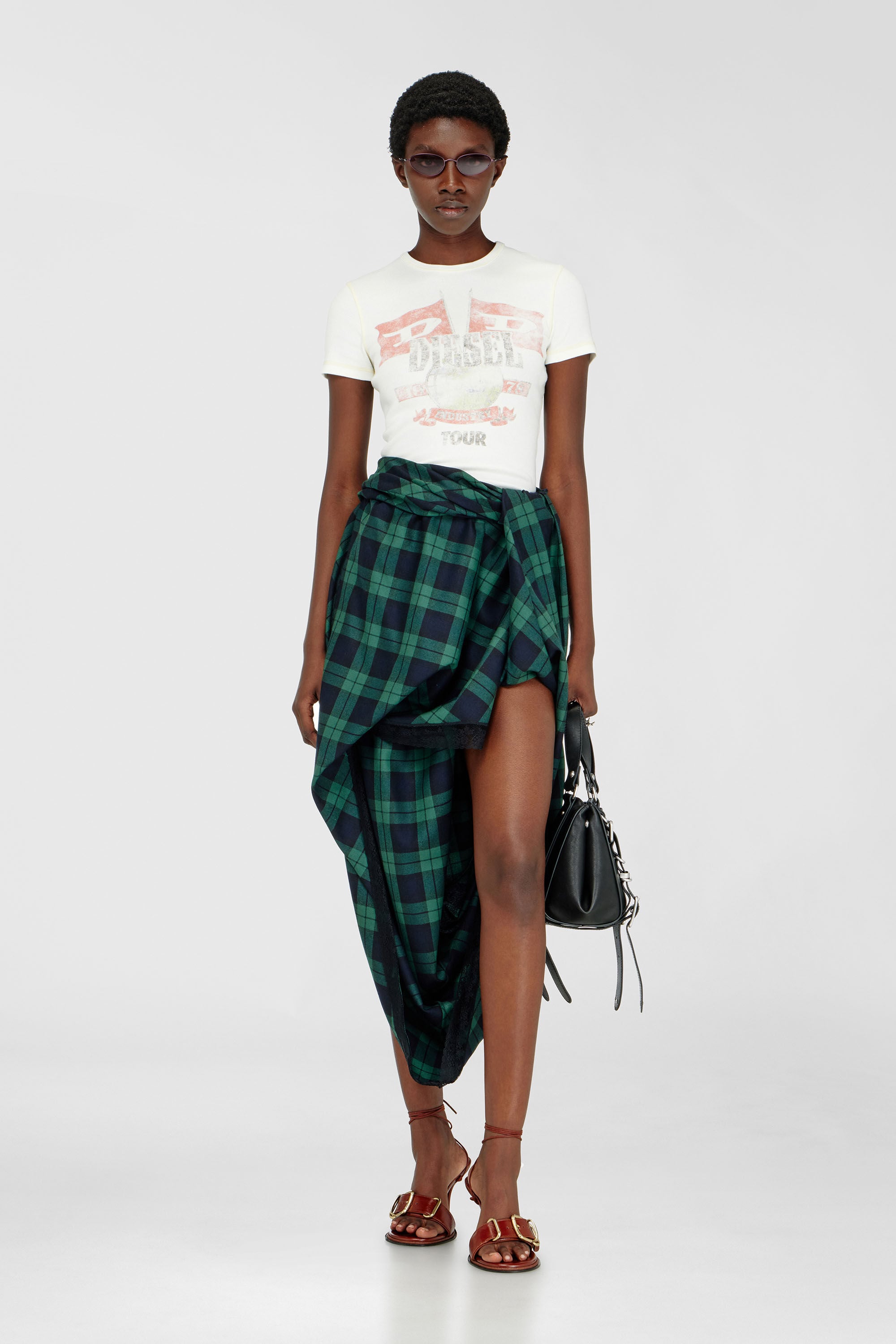 Diesel - T-MARSY-RIB, Damen Geripptes T-Shirt mit Konzertgrafiken in null - 1