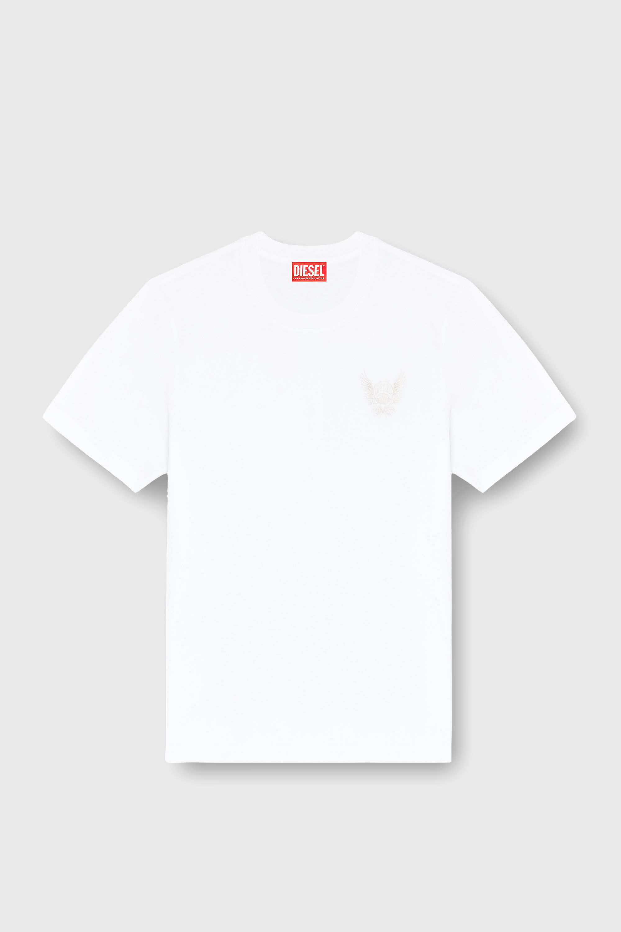 Diesel - T-ADJUST-AA8, Herren Baumwoll-T-Shirt mit Logo-Motiv auf der Brust in Wei&szlig; - 2