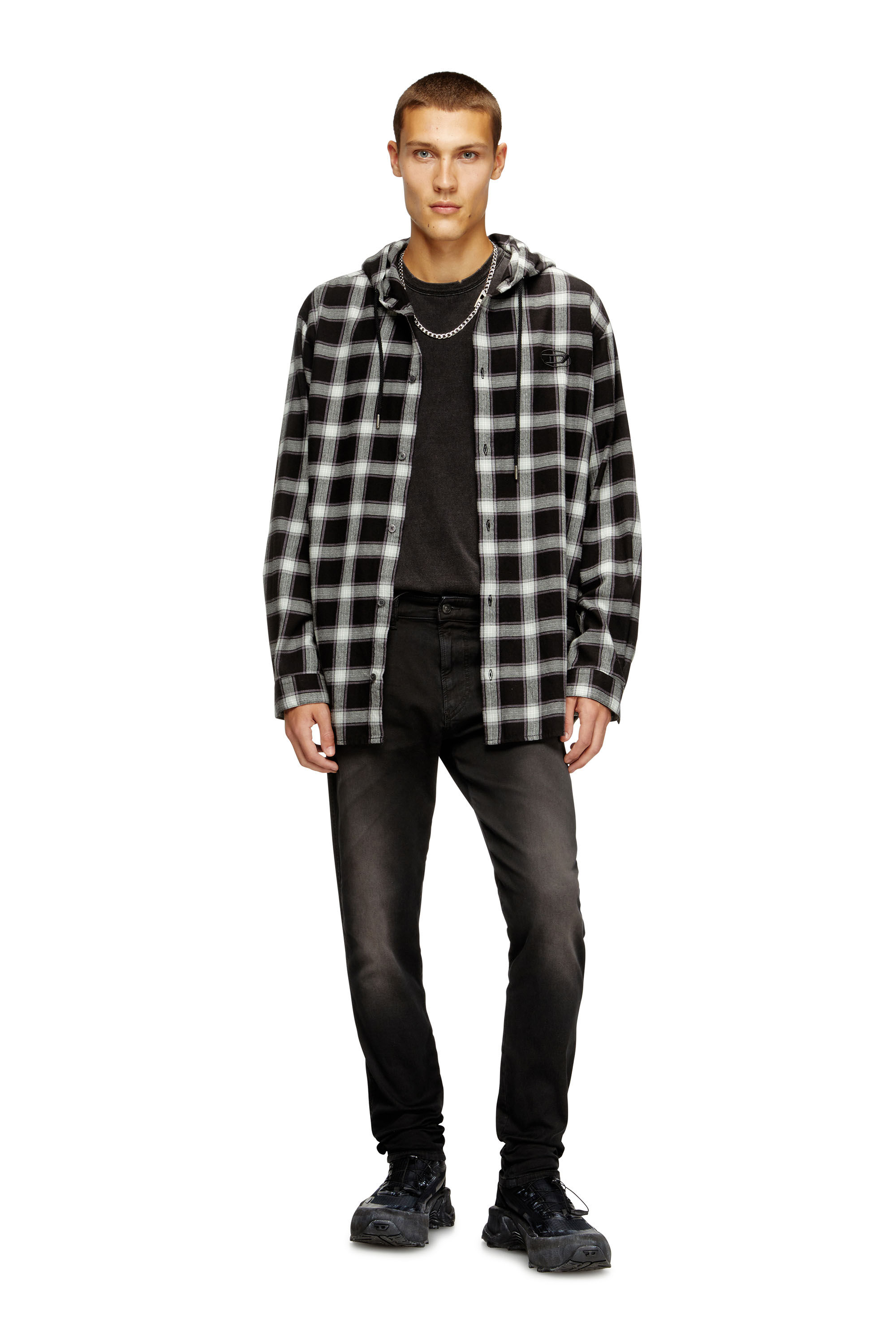 Diesel - Slim 2062 D-Strukt Joggjeans® 0670M Uomo, Nero/Grigio scuro - Image 1