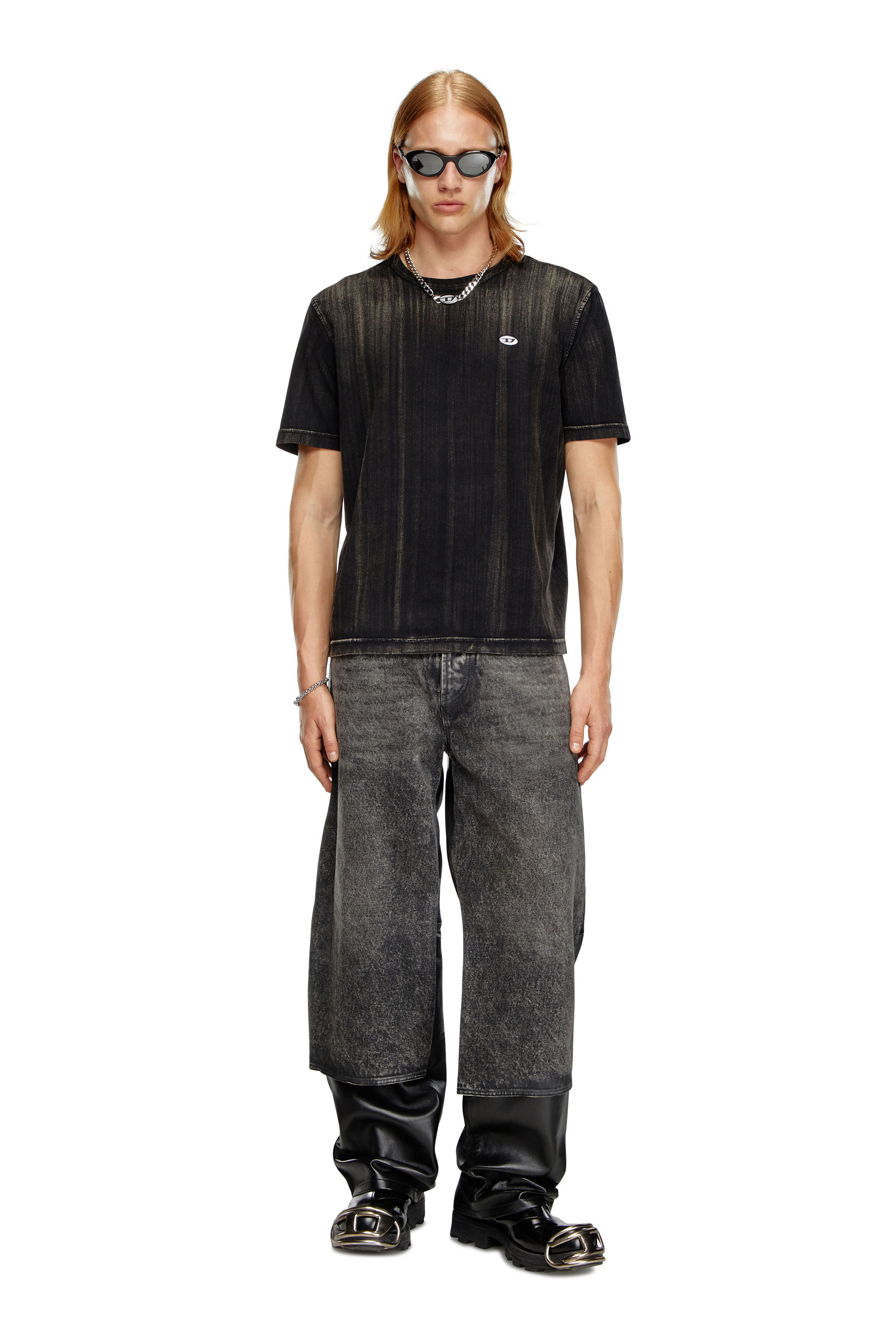 Diesel - T-ADJUST-K8, Uomo T-shirt con pennellate in Nero - Image 1