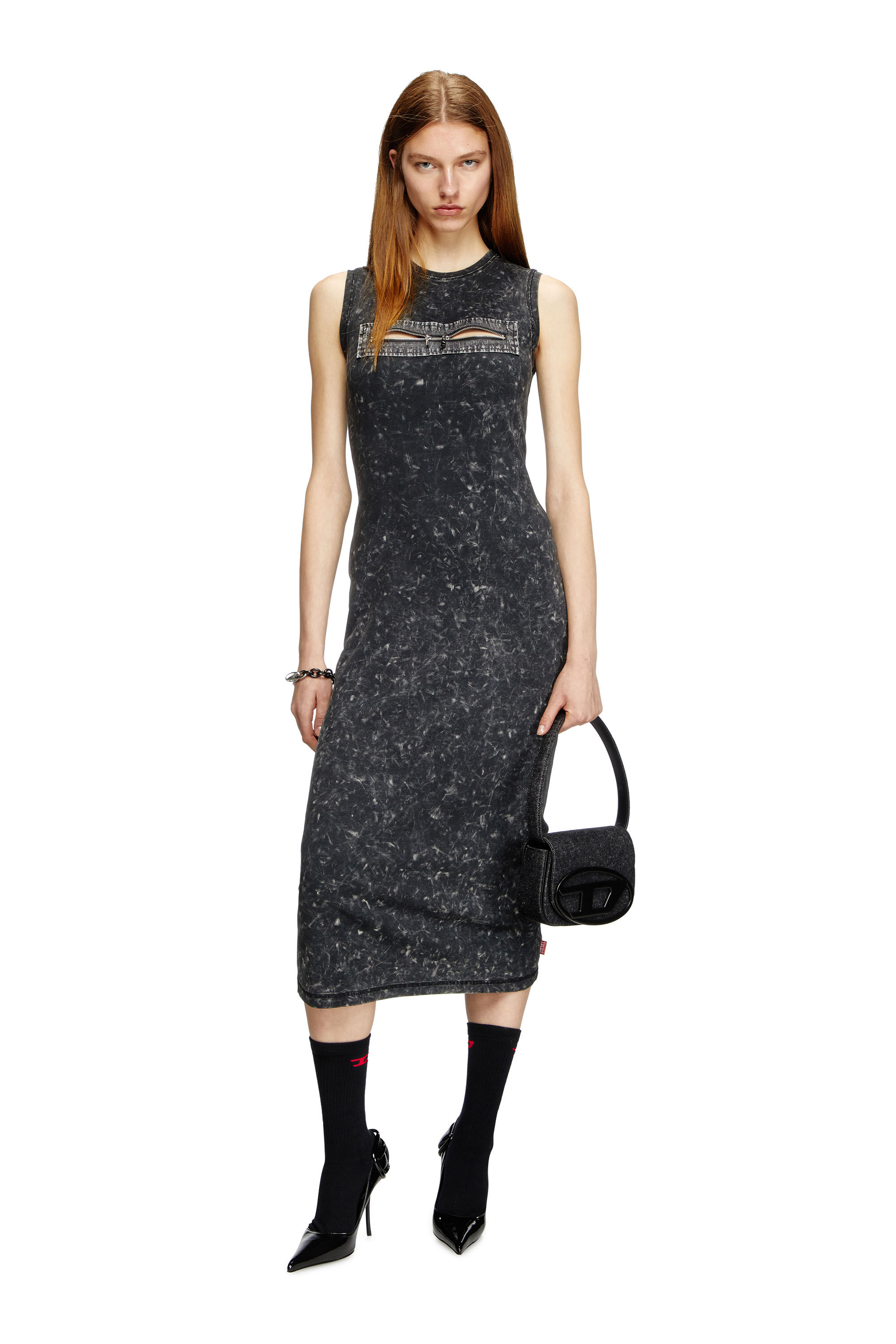 Diesel - D-PRA, Abito senza maniche con dettaglio zip Donna in Nero - 1