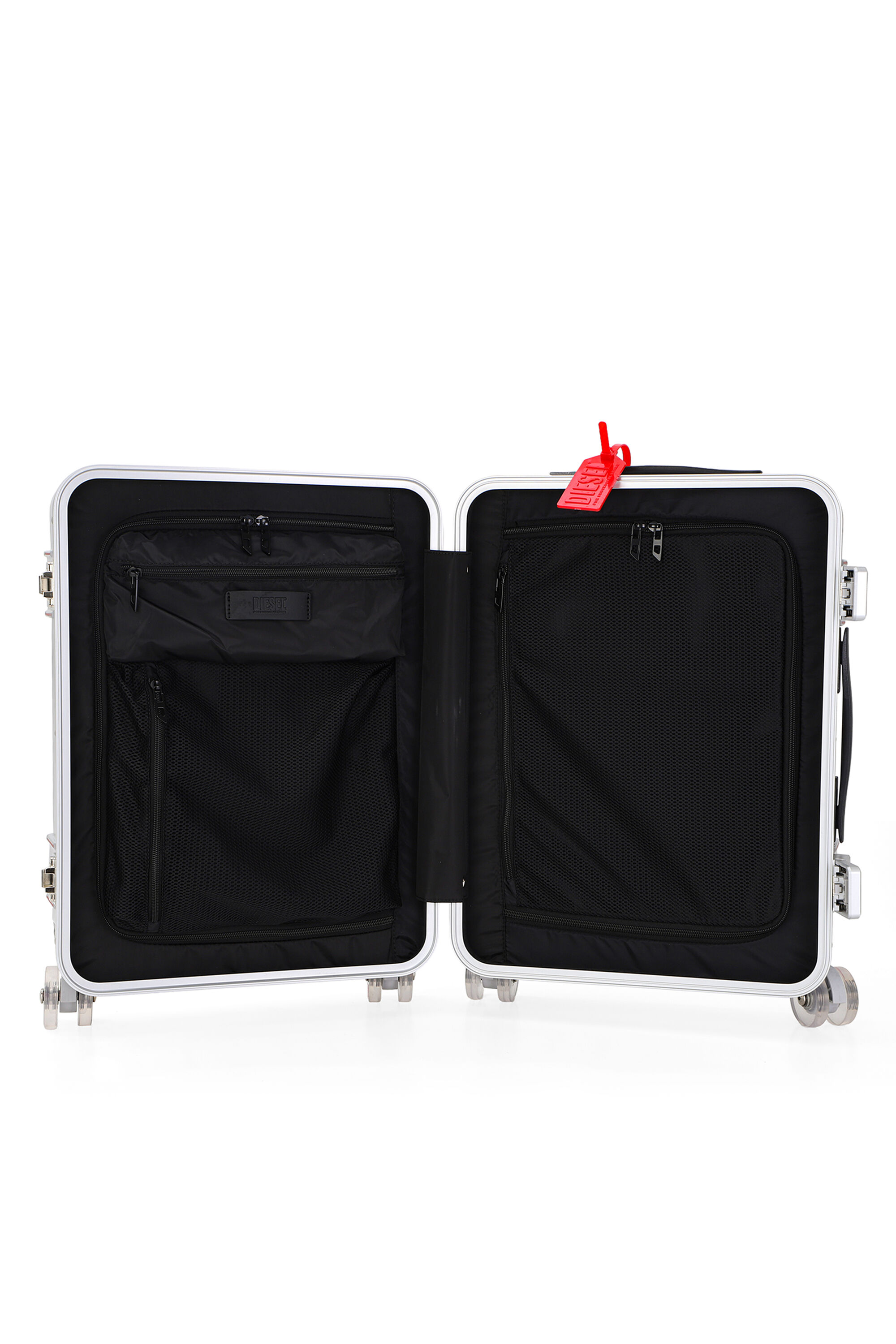 Diesel - DIESEL PC STRONG IMAGE TROLLEY- DSL003, Valigia da cabina resistente misura 20" Unisex in Argento - 4