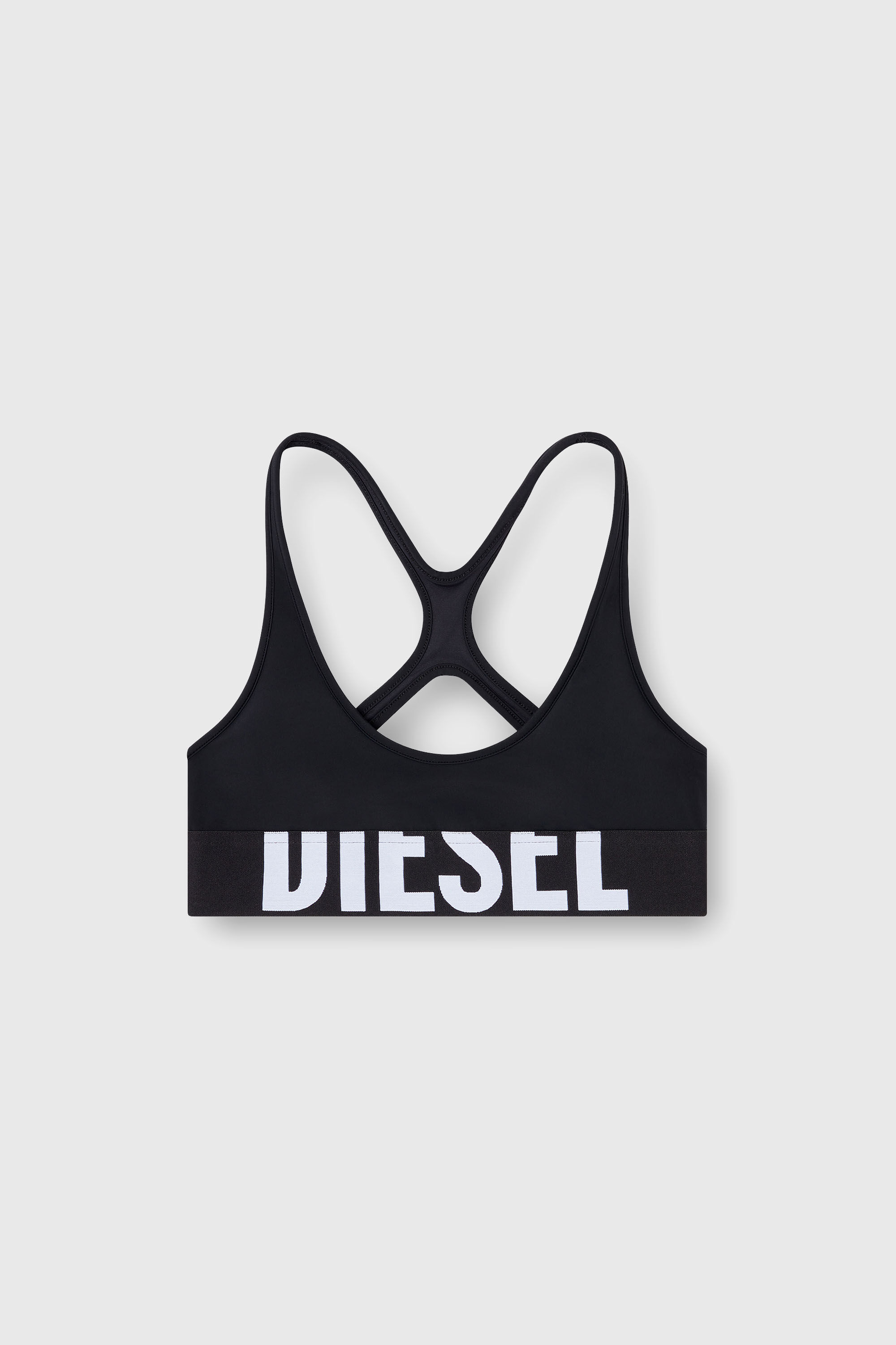 Diesel - ALLISON-D-POP, Brassi&egrave;re de sport en microfibre avec logo tronqu&eacute; Femme in Noir - 2