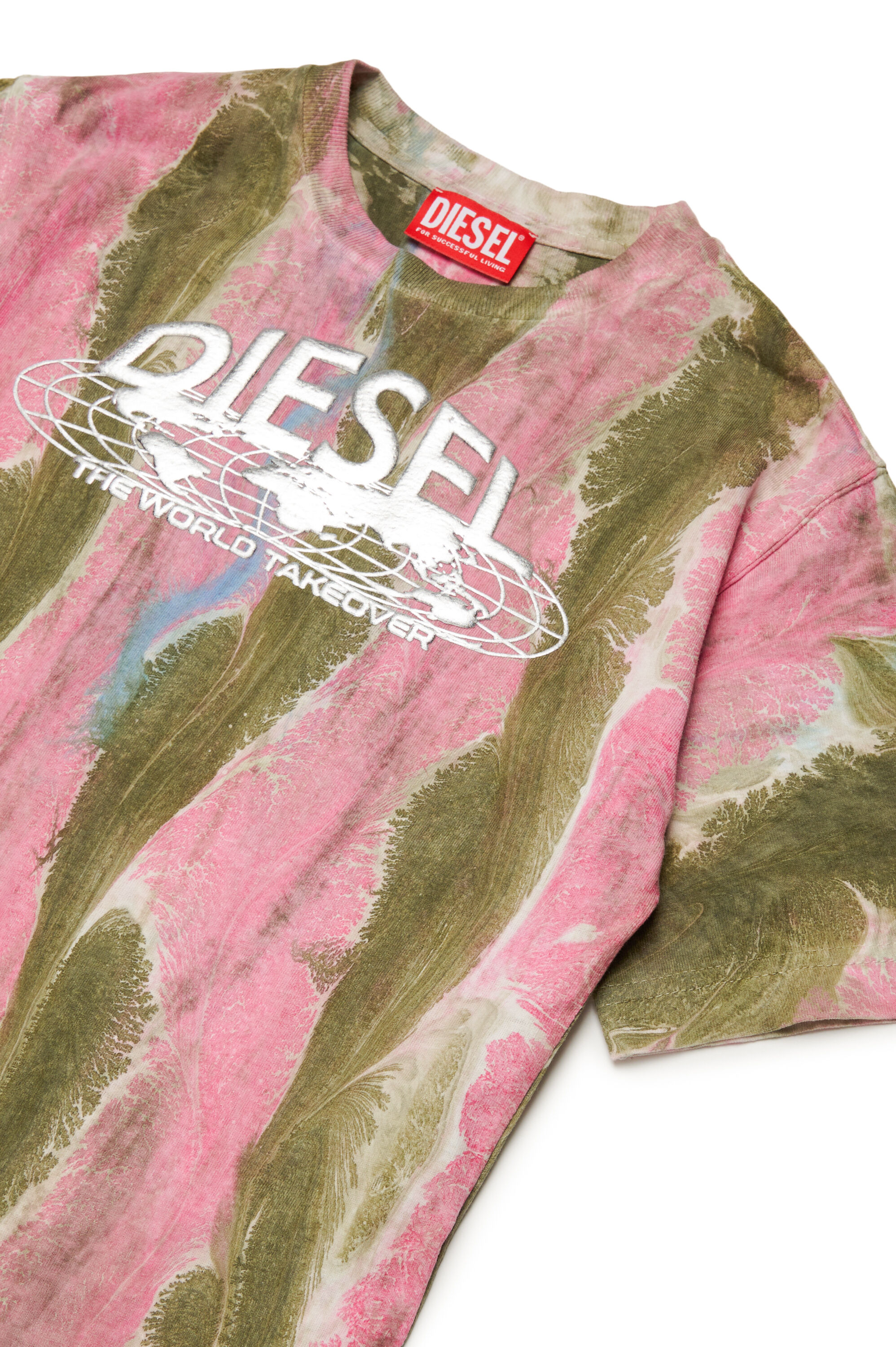 Diesel - TWASHL2 OVER, Unisex T-shirt con motivo a onde in Multicolor - Image 3