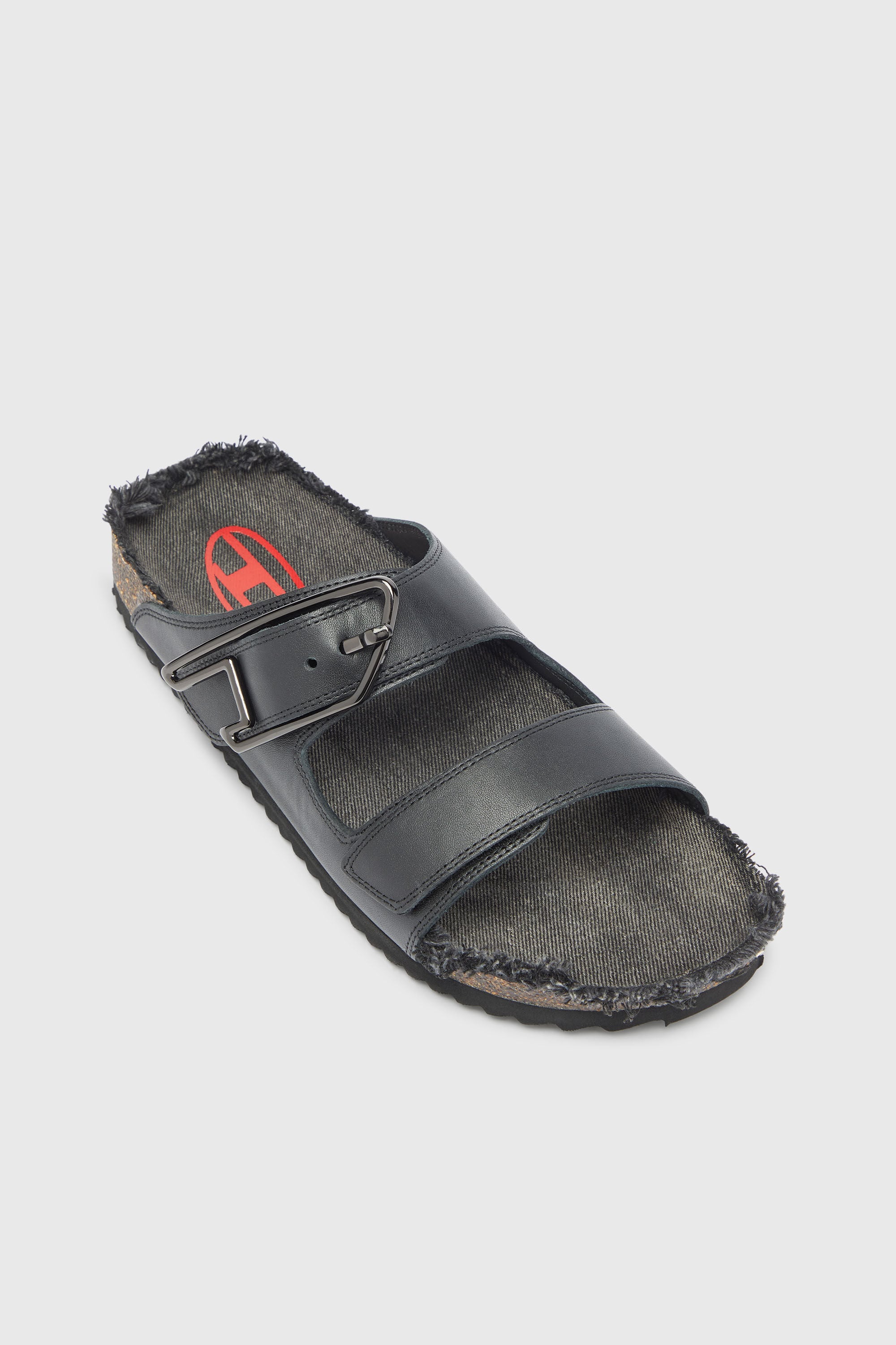 Diesel - D-WOODSTOCK D SANDAL, Herren D-Woodstock - Lederriemen mit Korkfu&szlig;bett in Schwarz - 6
