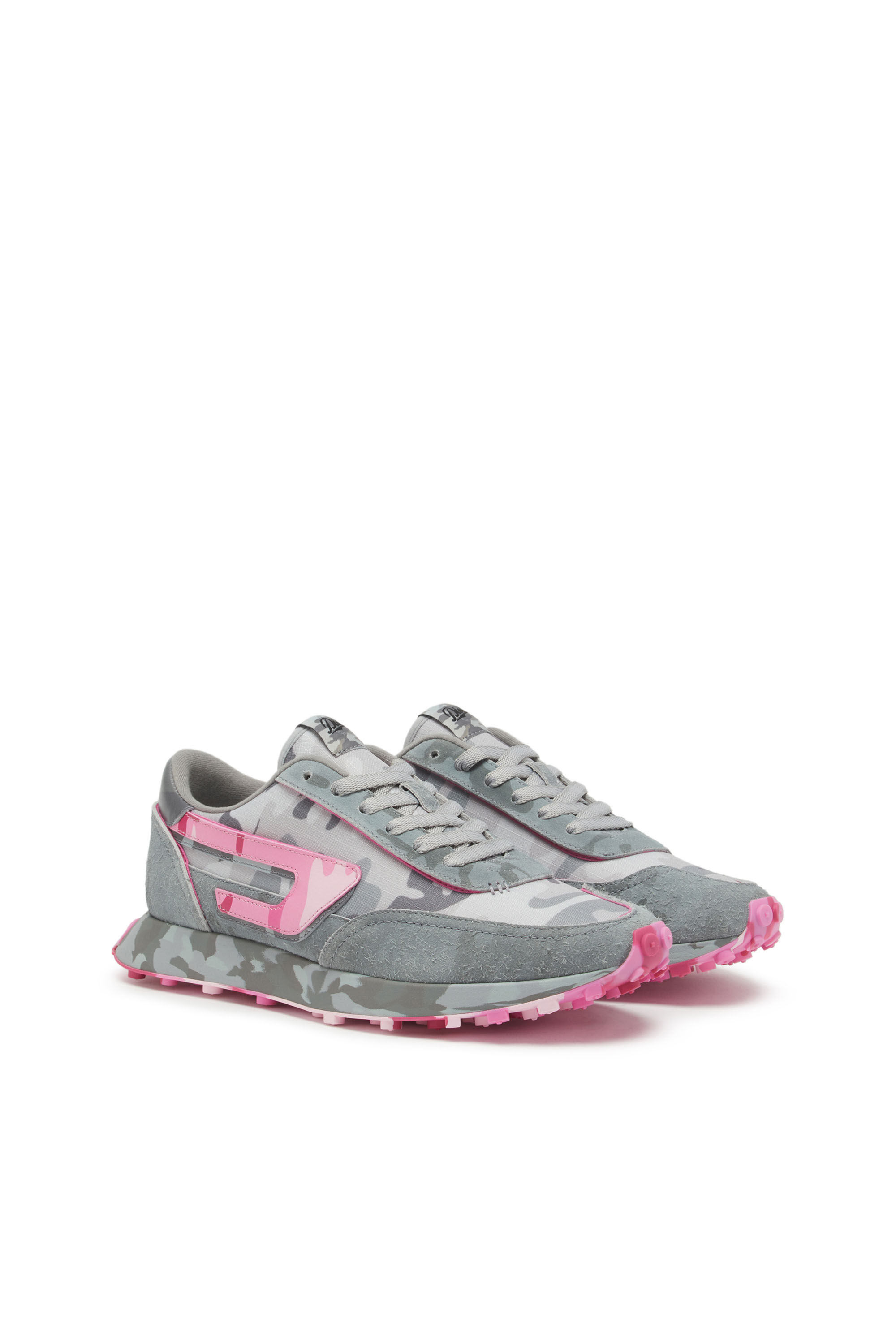 Diesel - S-RACER LC W, Damen S-Racer Lc W - Low Top-Sneakers mit Camouflage-Print in Grau/Rosa - 2