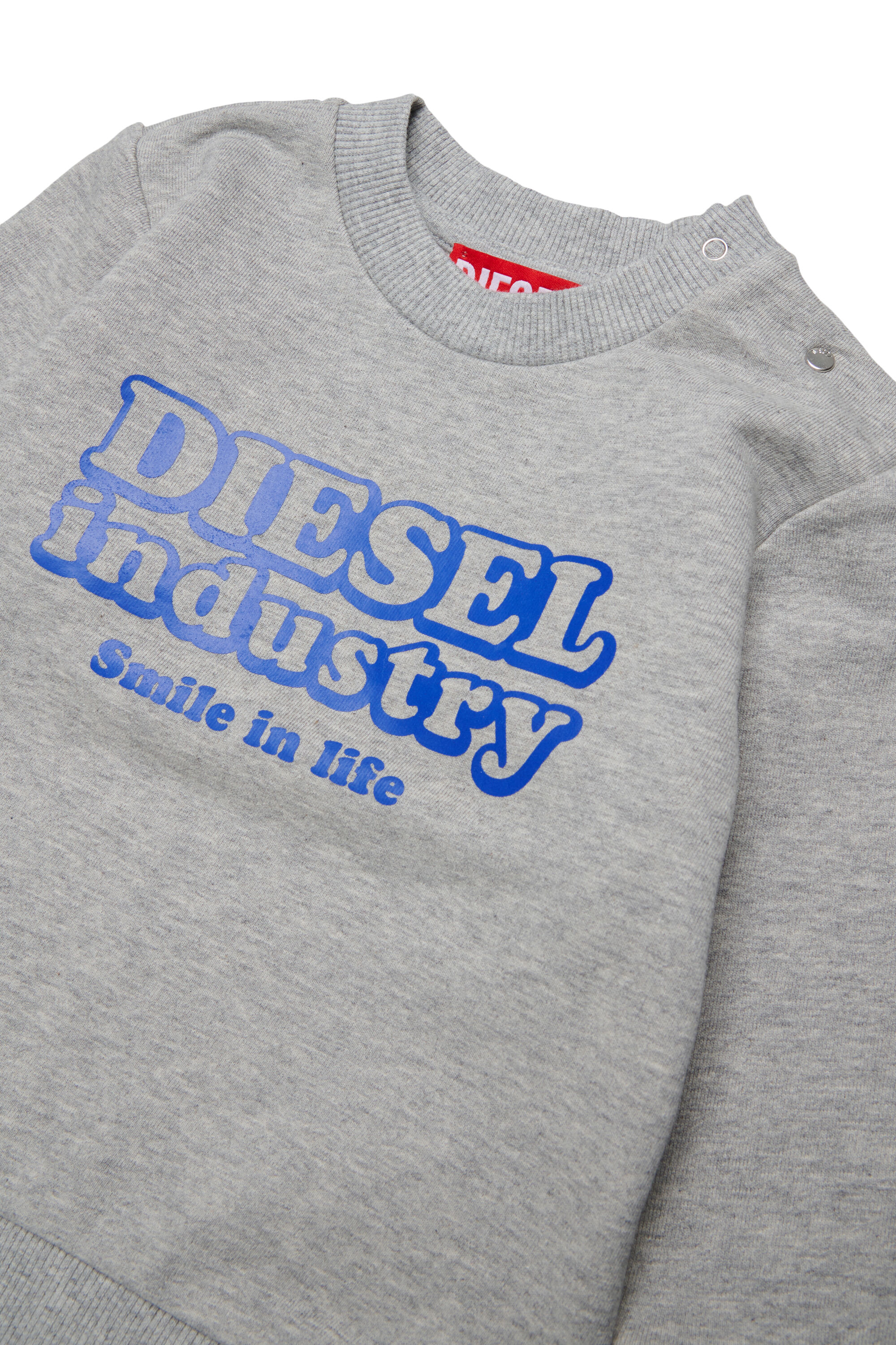 Diesel - SLODIMB, Sweatshirt en coton avec imprim&eacute; Diesel Industry Homme in Gris - 3