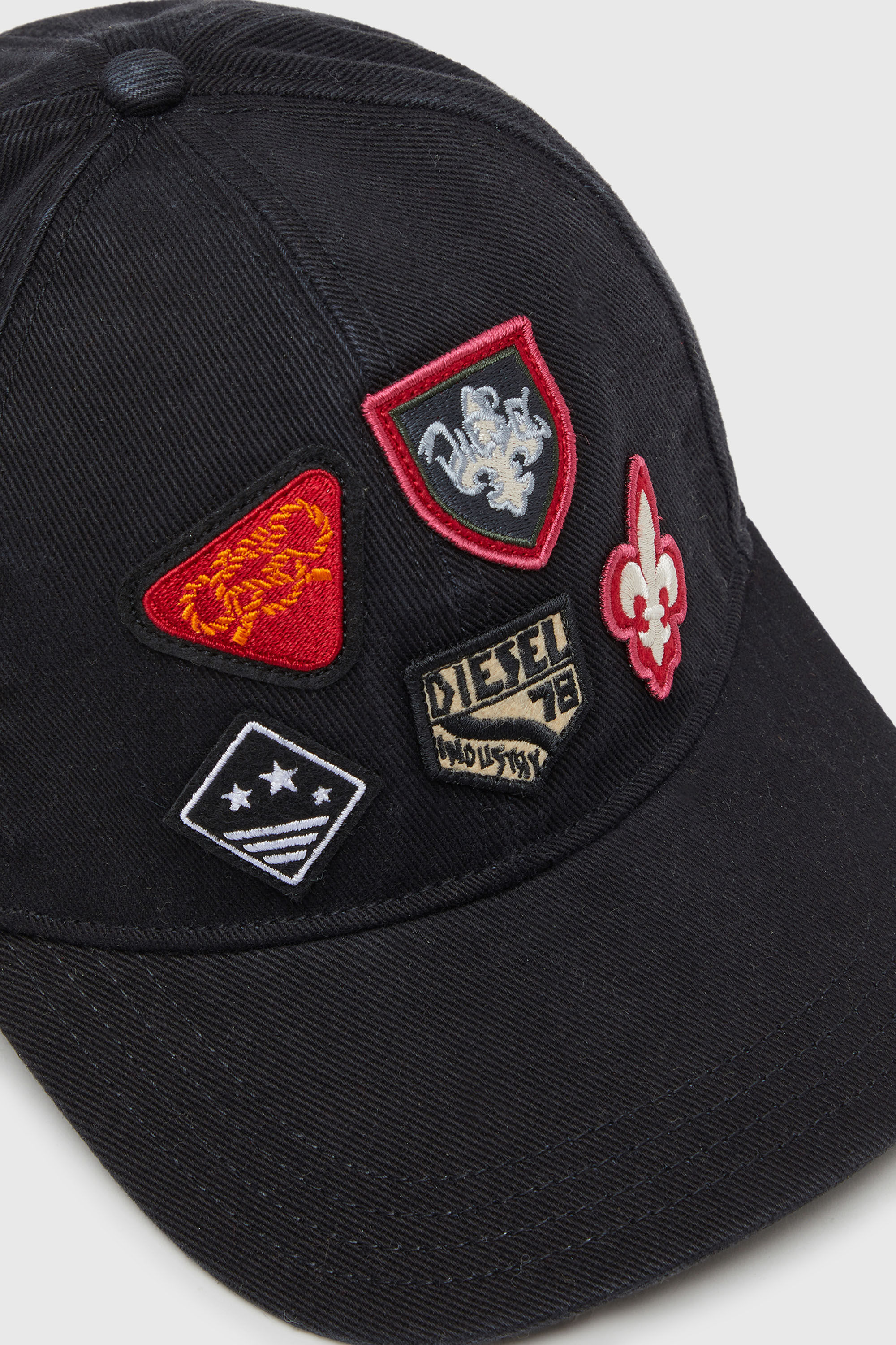 Diesel - C-SCUD, Herren Baseballcap mit bestickten patches in Schwarz - 3