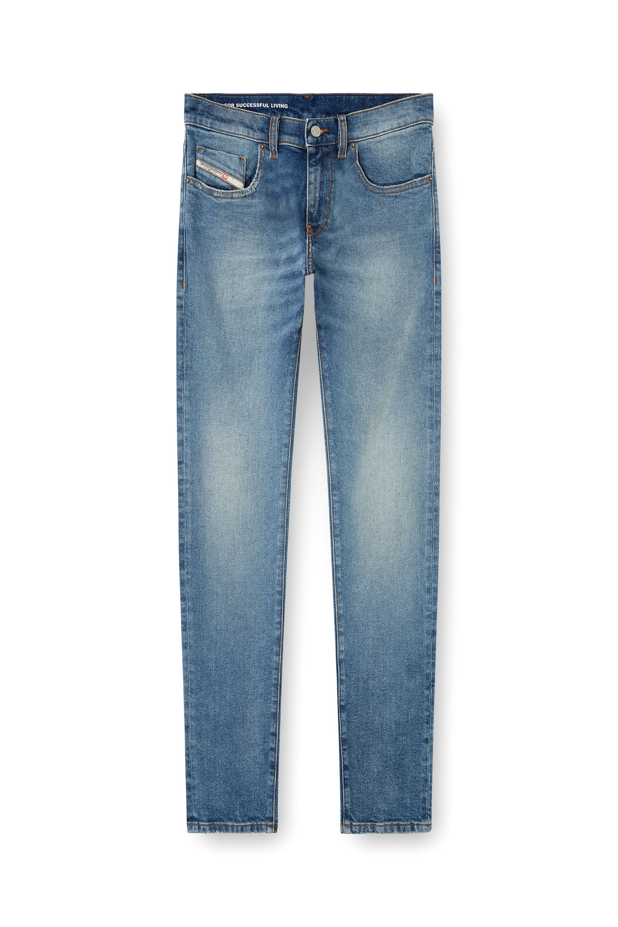 Diesel - Slim Jeans 2019 D-Strukt 0DBEF Uomo, Blu medio - Image 2