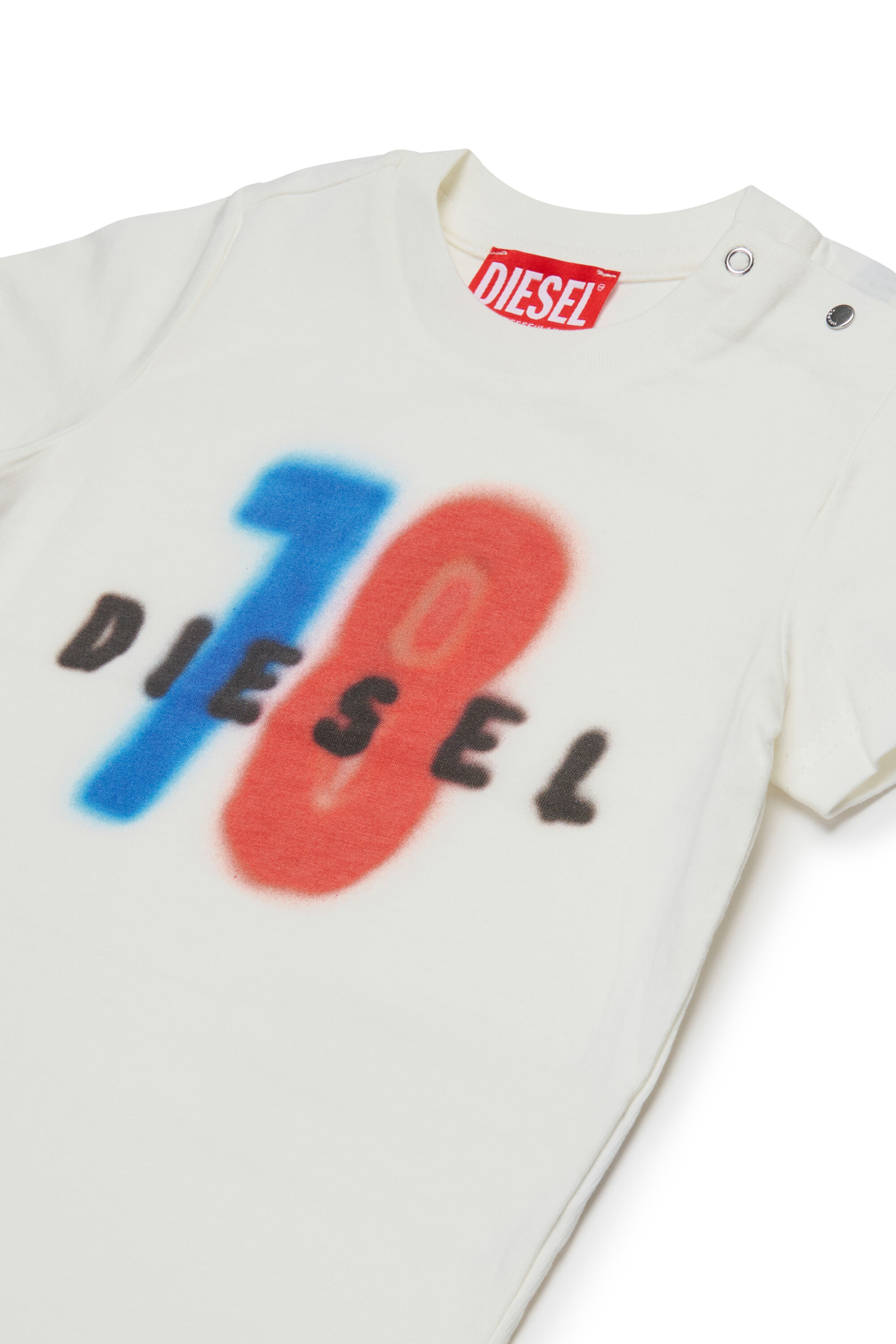 Diesel - TESSIB, T-shirt en coton avec imprimé Homme in Blanc - 3