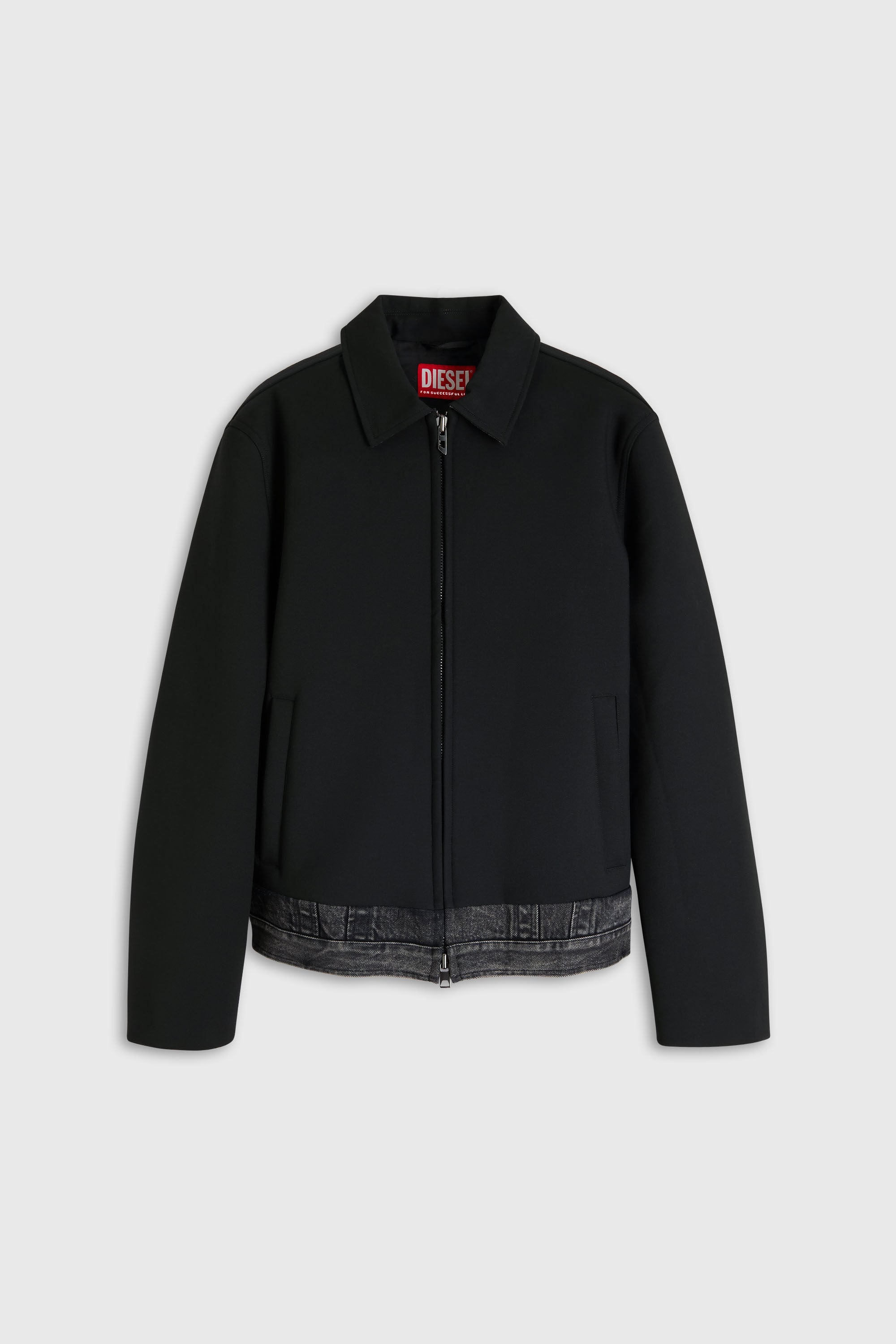 Diesel - J-RAJAM, Herren Coach-Jacke mit Denim-Abschnitt in Schwarz - 2
