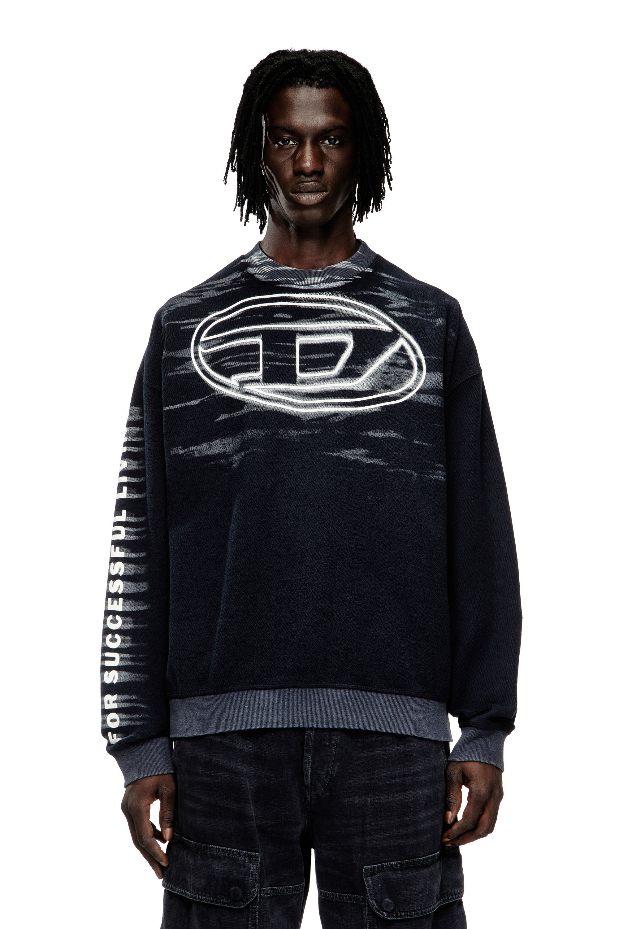 Diesel - S-BOXT-T1, Herren Baumwoll-Sweatshirt mit Oval-D-Druck in Dunkelblau - 3