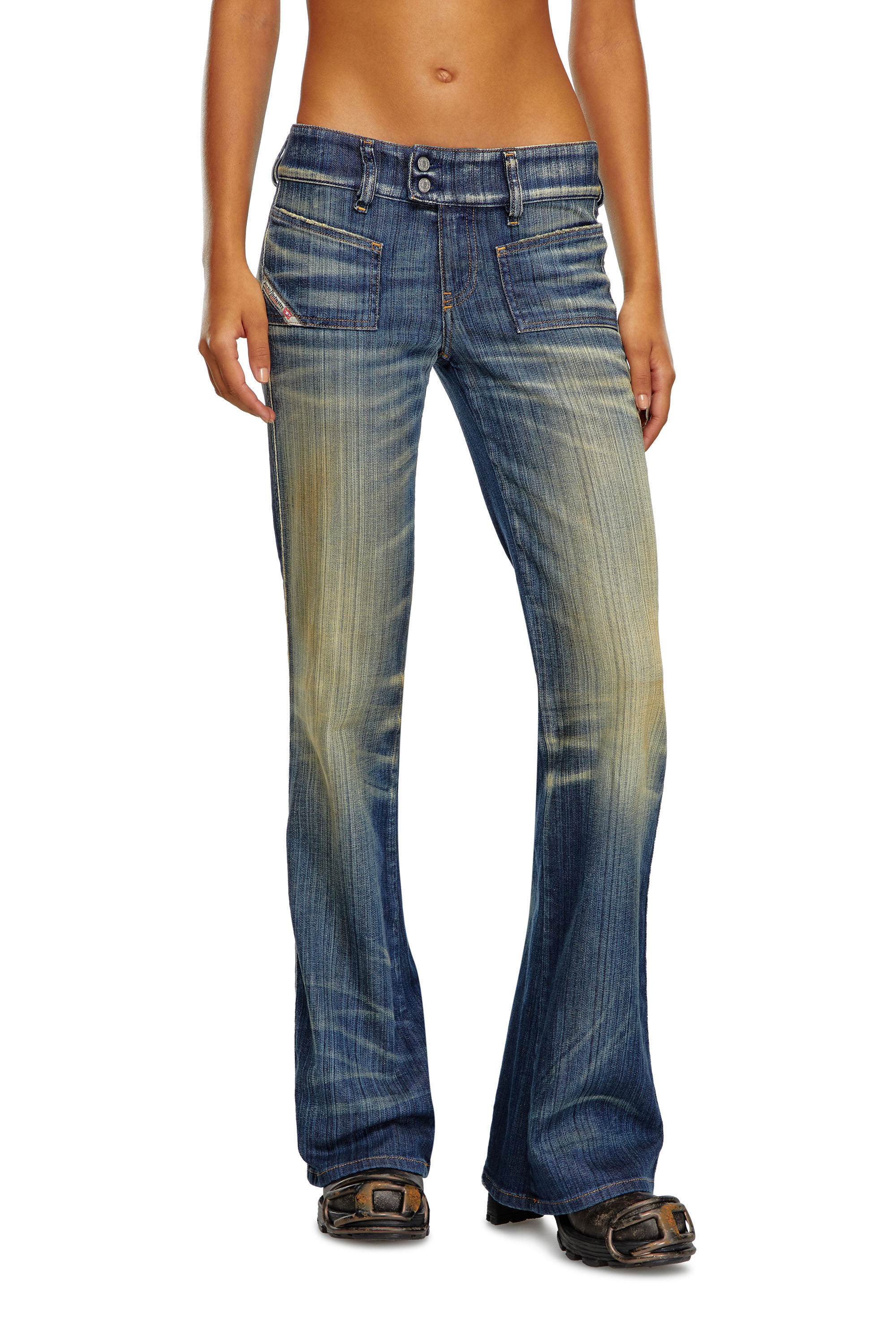 Diesel - Bootcut and Flare Jeans D-Hush 09J46, Blu Scuro - Image 3